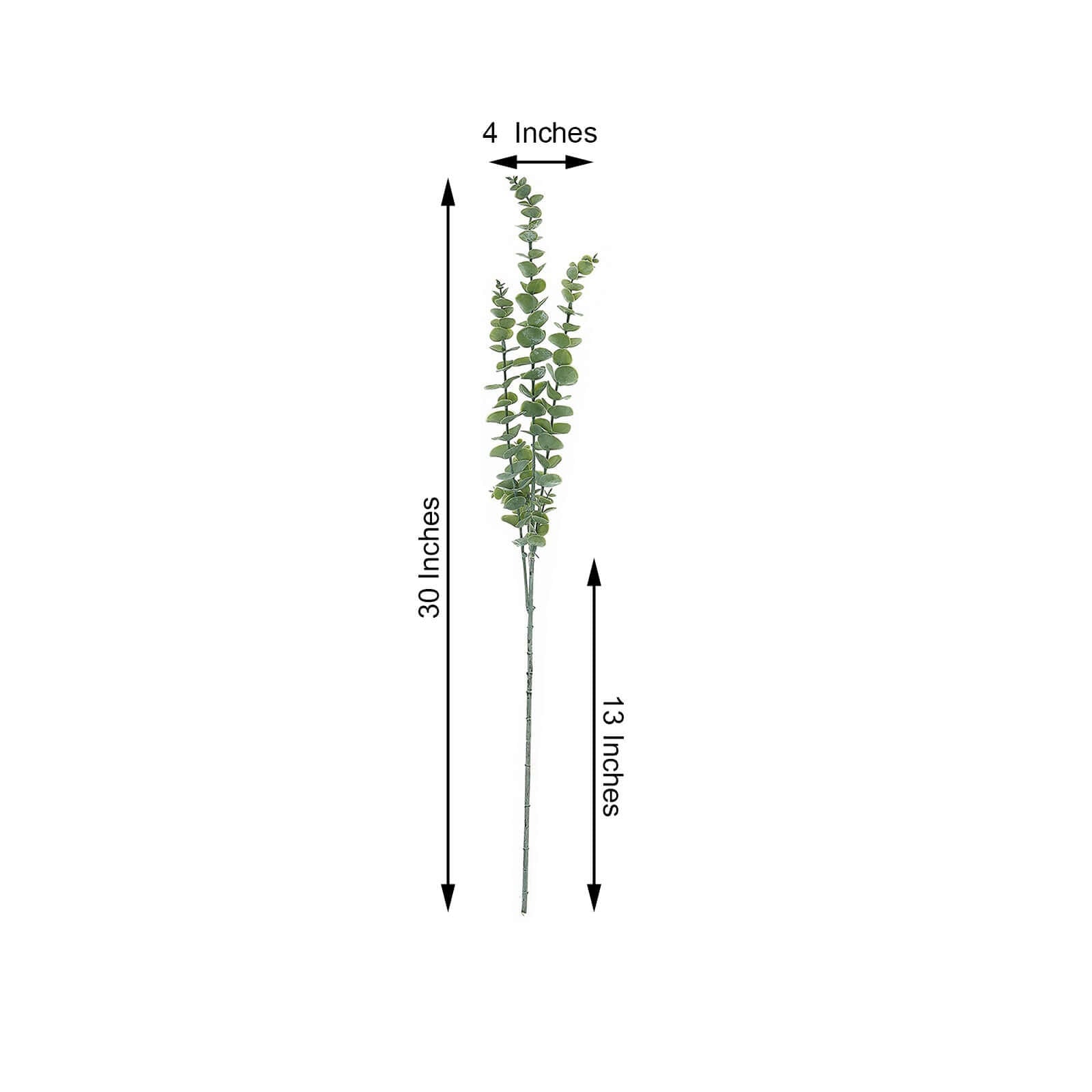 3 Frosted Green Artificial Eucalyptus Bushes - Ideal for DIY Decorations, 30 Inches Long
