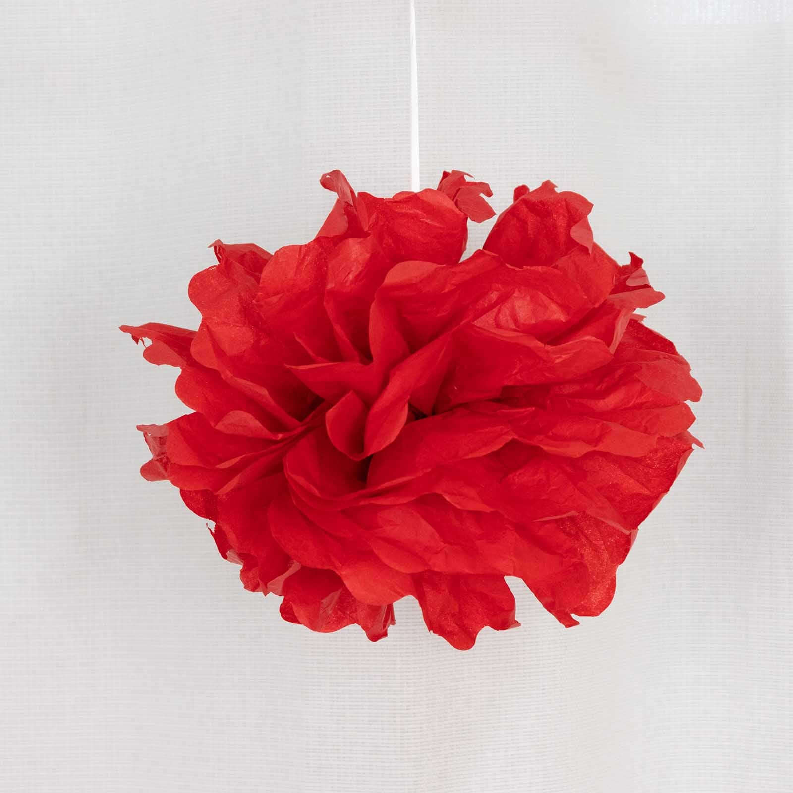 6-Pack 10-Inch Red Tissue Paper Pom Pom Flower Balls for Party Decor