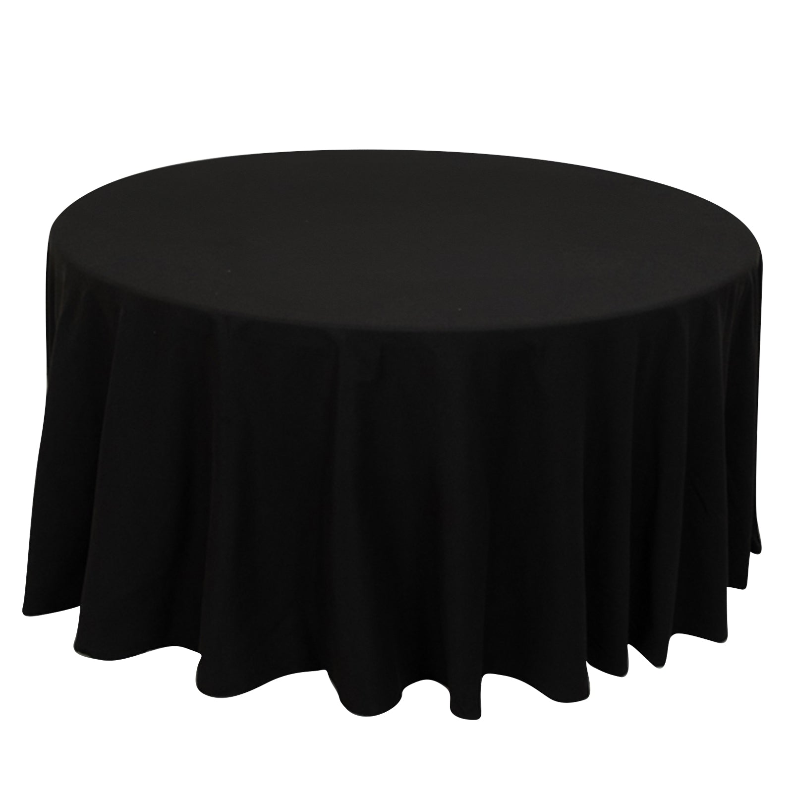 Black Seamless Wrinkle - Resistant 120 - inch Cotton Blend Round Tablecloth