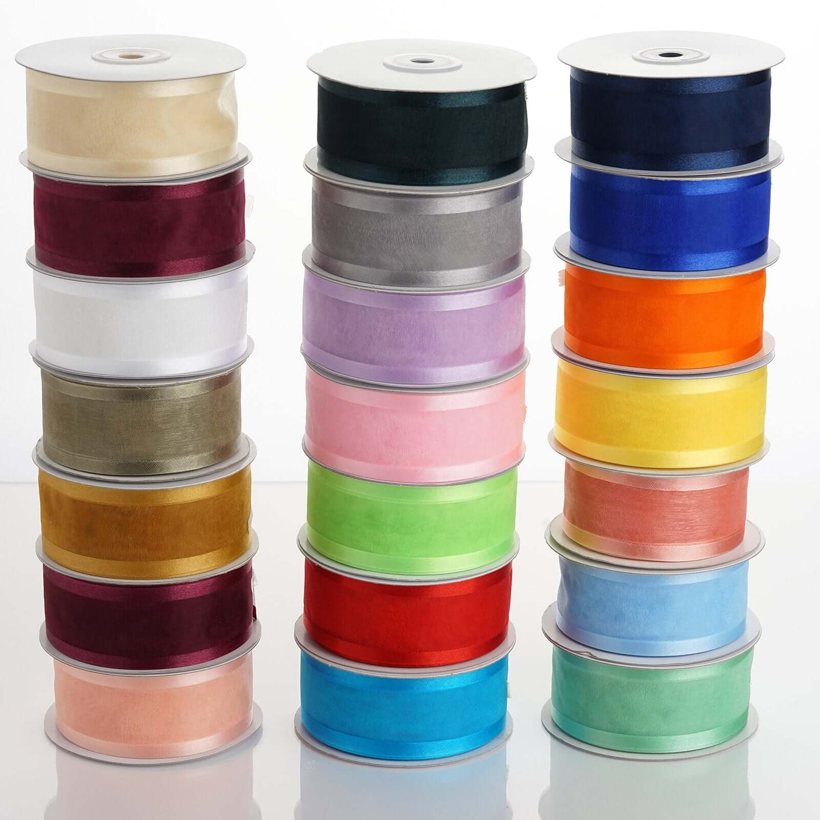 25 Yards 1.5 Inches Blush Premium Woven Nylon Organza Ribbon with Satin Edges
