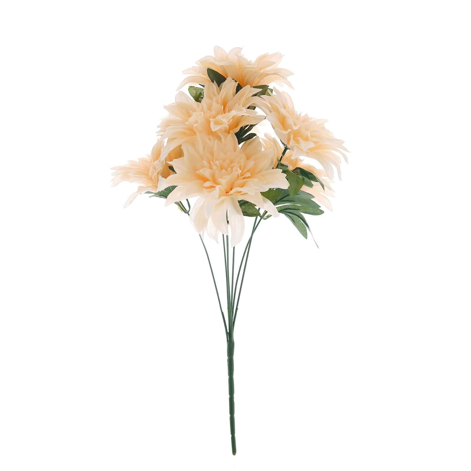 2 Cream Large Head Artificial Dahlia Bouquets - Silk Bridal Flower Decor Sale