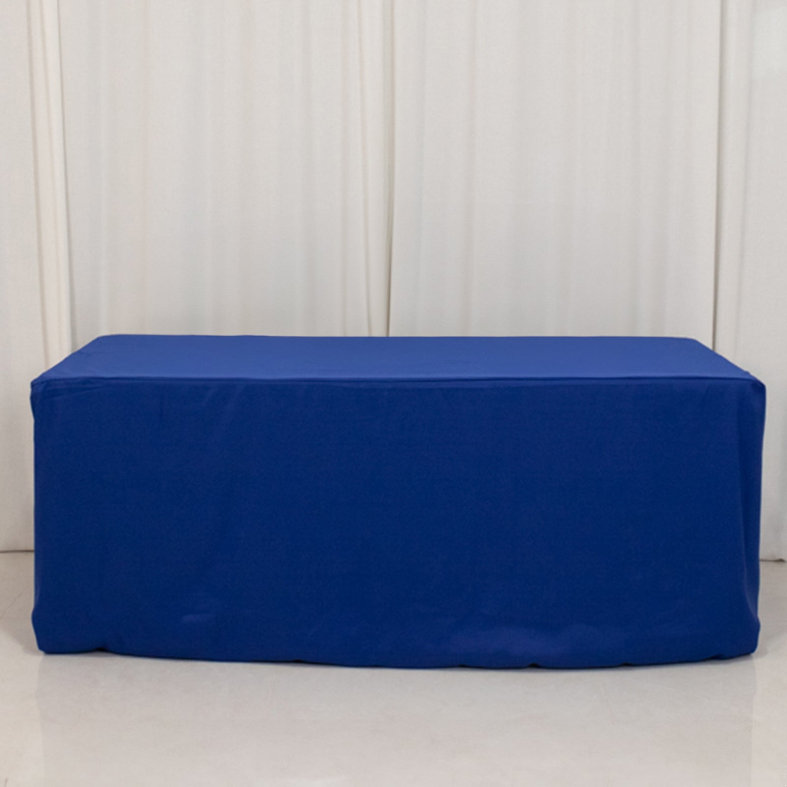 Hot Sale! 6ft Royal Blue Premium Polyester 220GSM Fitted Rectangle Tablecloth for Banquets