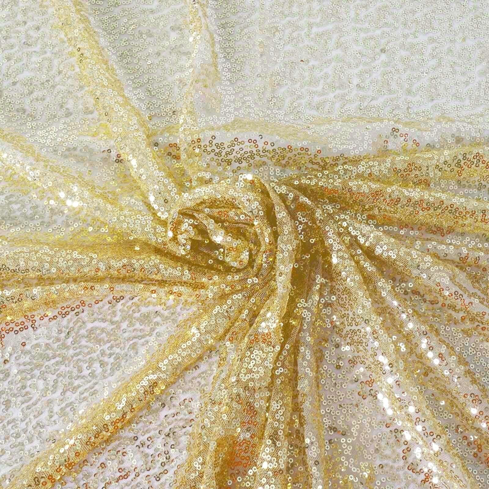 Champagne Seamless Sparkly Sequin Rectangle Tablecloth 90x132