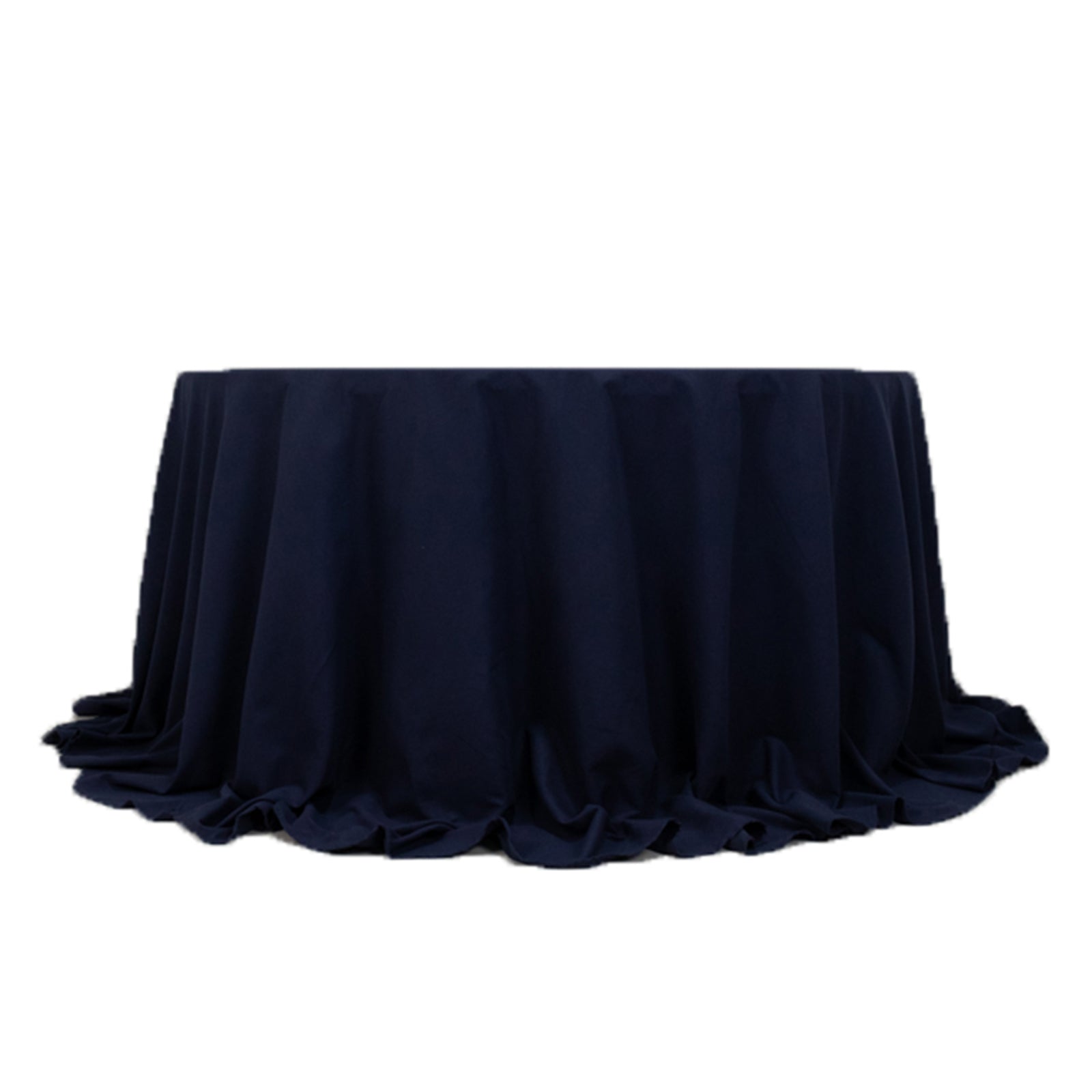 Hot! Navy Blue 132" Cotton Blend Seamless Wrinkle-Resistant Round Tablecloth