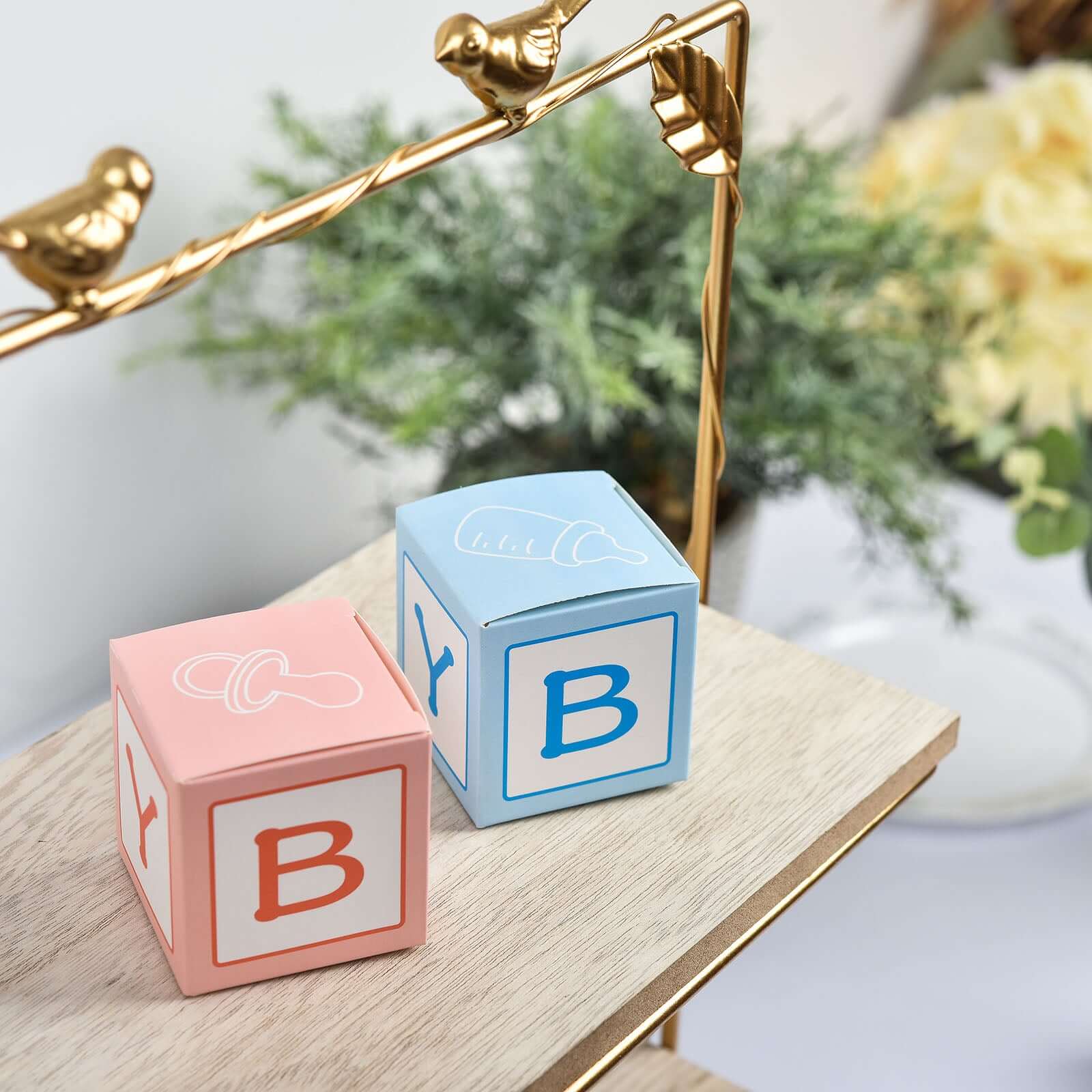 25-Piece Set of Pink Baby Shower Party Favor Candy Gift Boxes