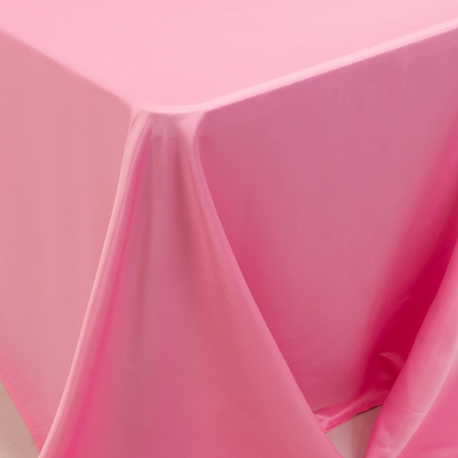 Luxurious Pink Lamour Satin Rectangle Tablecloth, 90x156, Soft and Seamless
