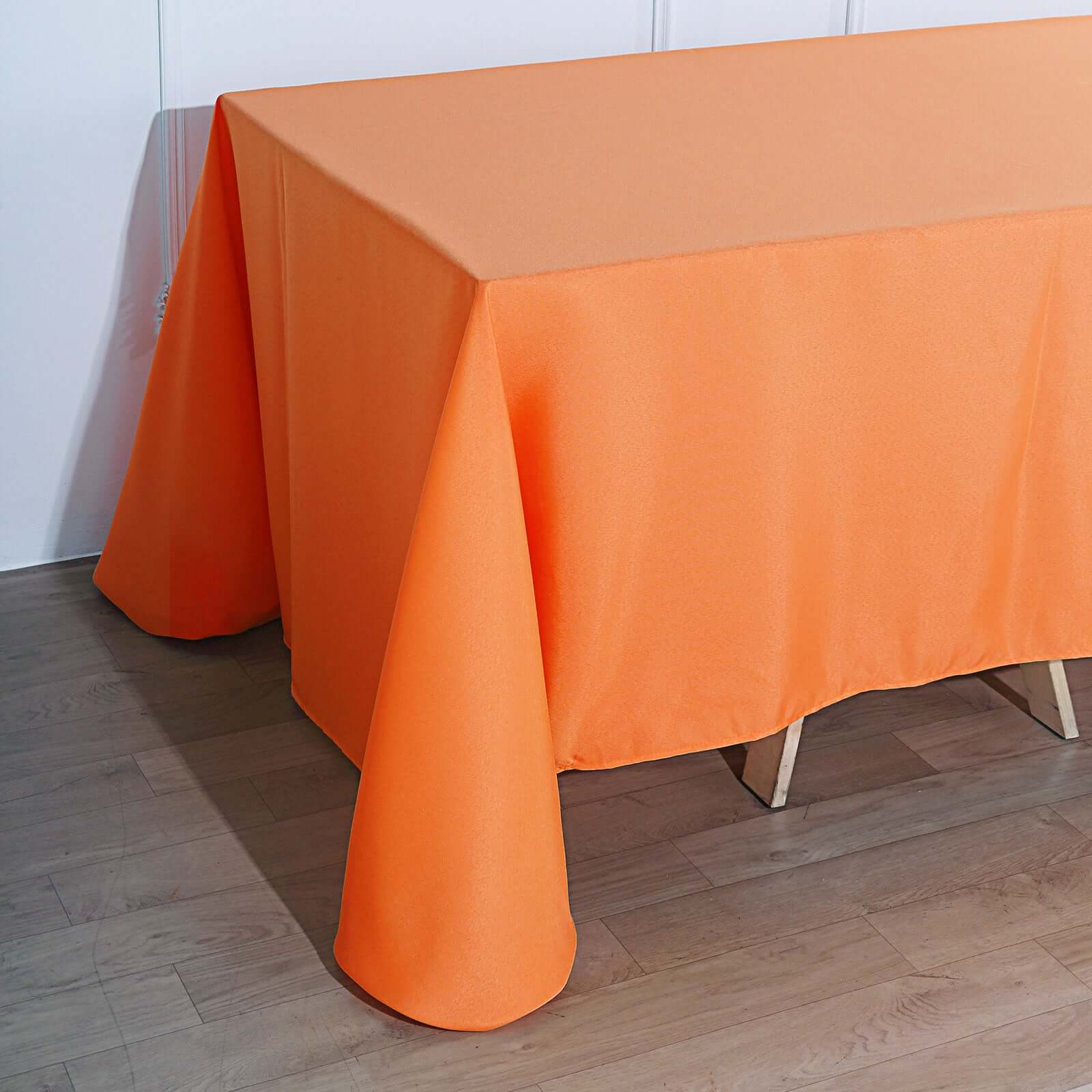 Hot Sale! Seamless Wrinkle-Resistant Orange Polyester Rectangle Tablecloth 90x132