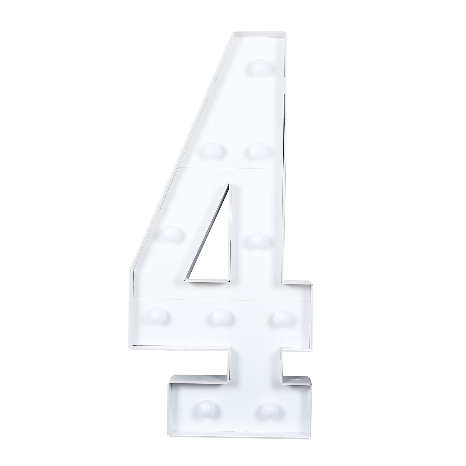 Hot Deal! 4ft White Giant LED Marquee Light Up Number 4 with Warm White LEDs, Glue Gun & Sticks