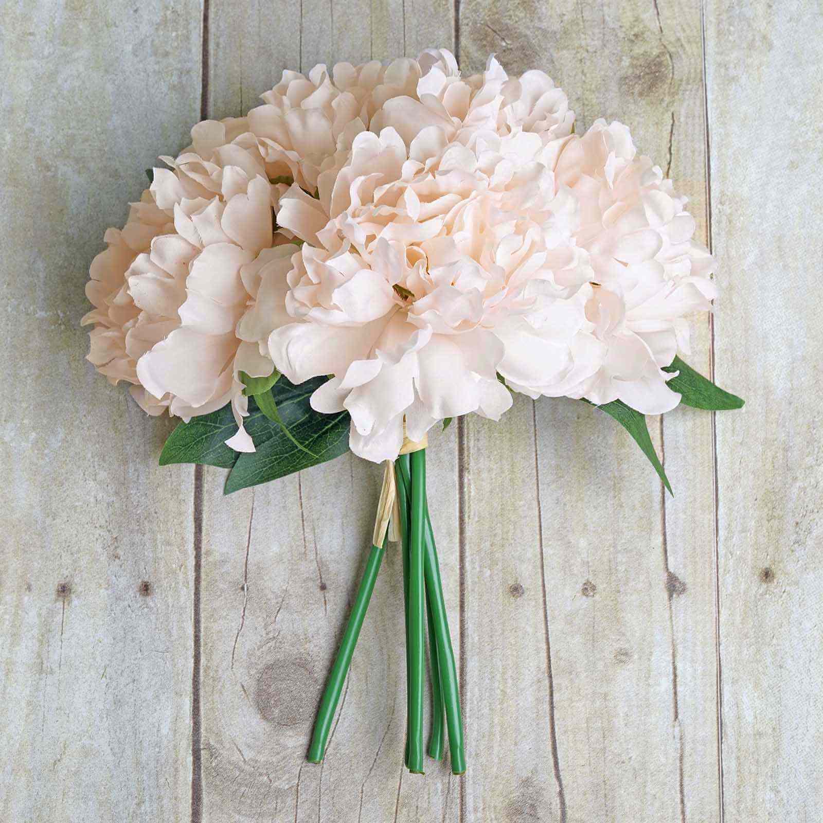 Hot Sale! 11-piece Blush Artificial Silk Peony Flower Bouquet for Various Occasions