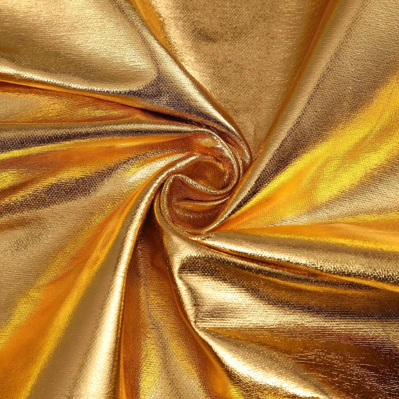 Special Offer! Set of 5 Shiny Metallic Gold Spandex Cylinder Pedestal Stand Covers - 130 GSM