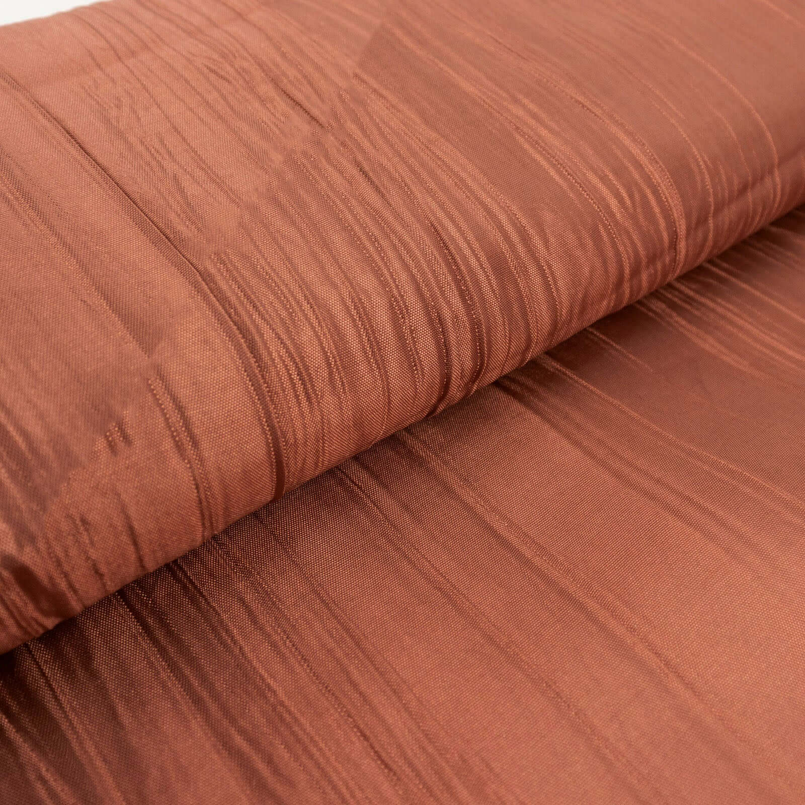 10 Yards of 54-Inch Wide Terracotta (Rust) High-Quality Accordion Crinkle Taffeta Fabric Bolt