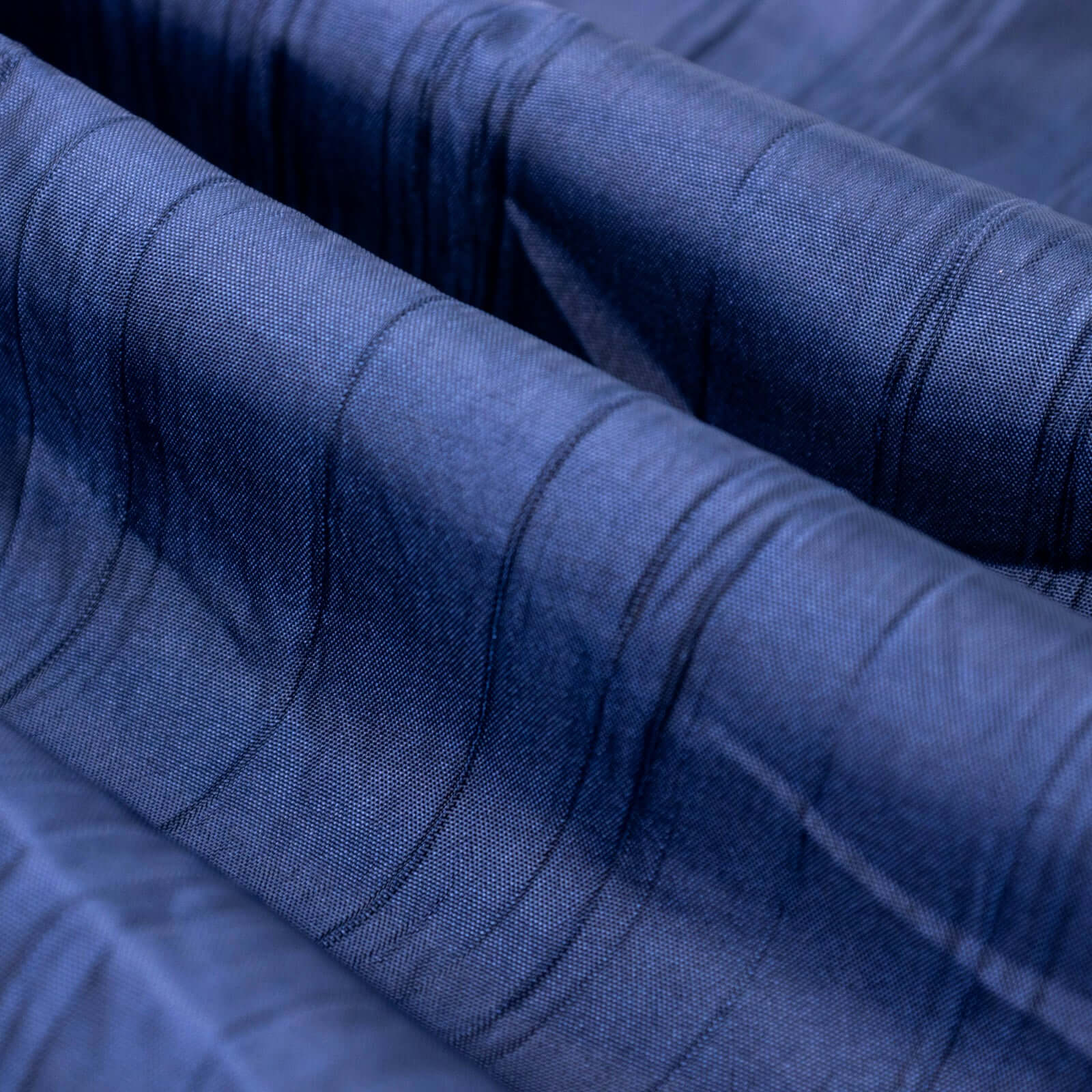 Hot Sale! Navy Blue Accordion Crinkle Taffeta Fabric Bolt, 54 Inches Wide by 10 Yards