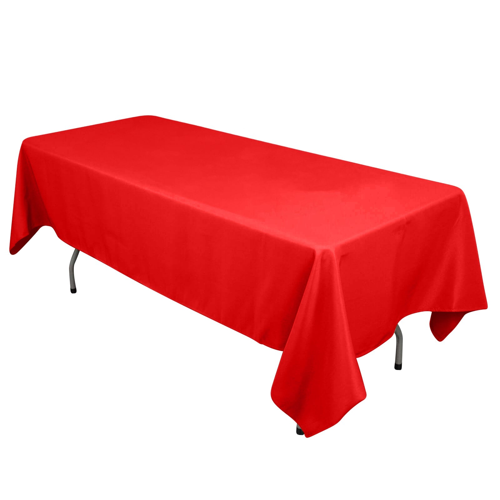 Wrinkle-Resistant Red Cotton Blend Rectangle Tablecloth 60x102