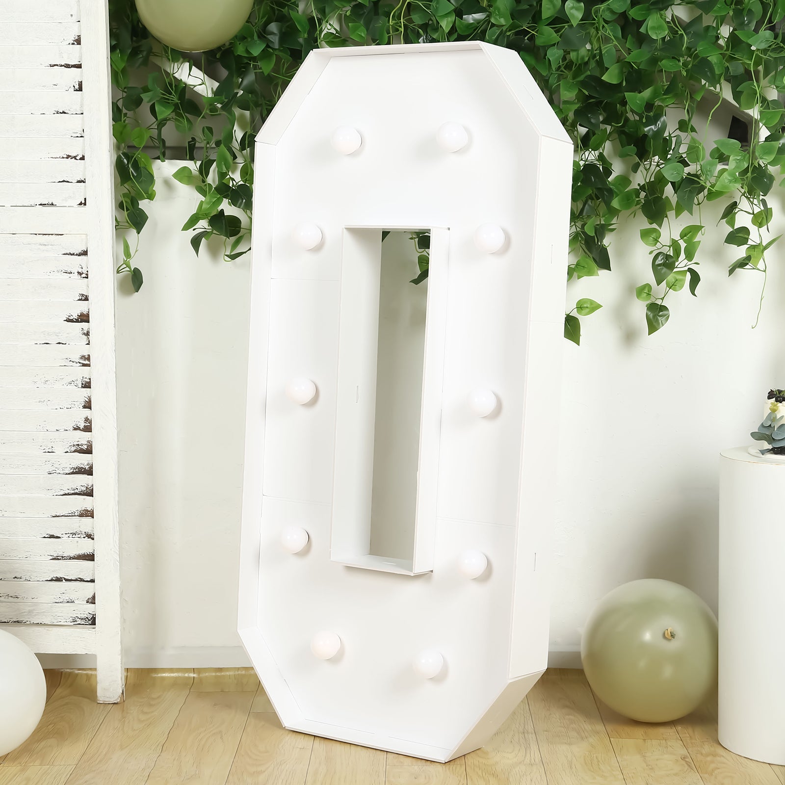 4ft White Giant LED Marquee Light-Up Letter O with Warm White LEDs, Glue Gun & Sticks