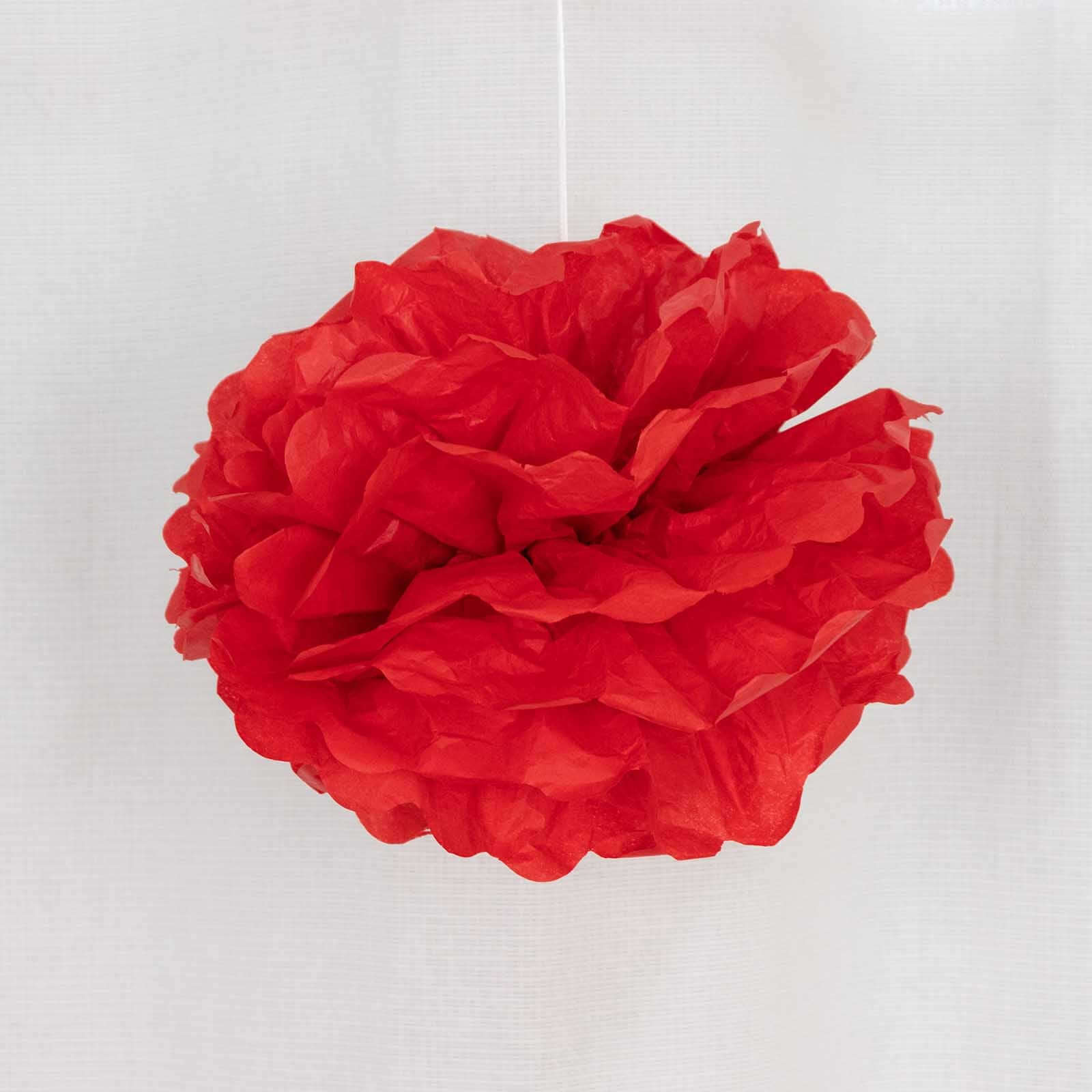 6-Pack 10-Inch Red Tissue Paper Pom Pom Flower Balls for Party Decor