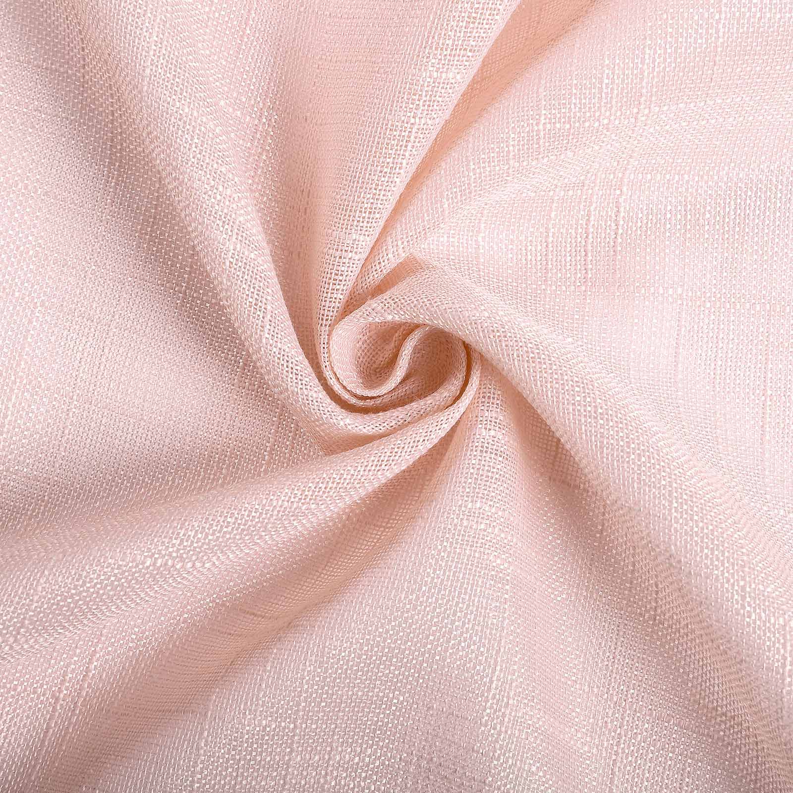 Wrinkle-Resistant Blush Faux Linen Rectangular Tablecloth, 60x102 with Slubby Texture