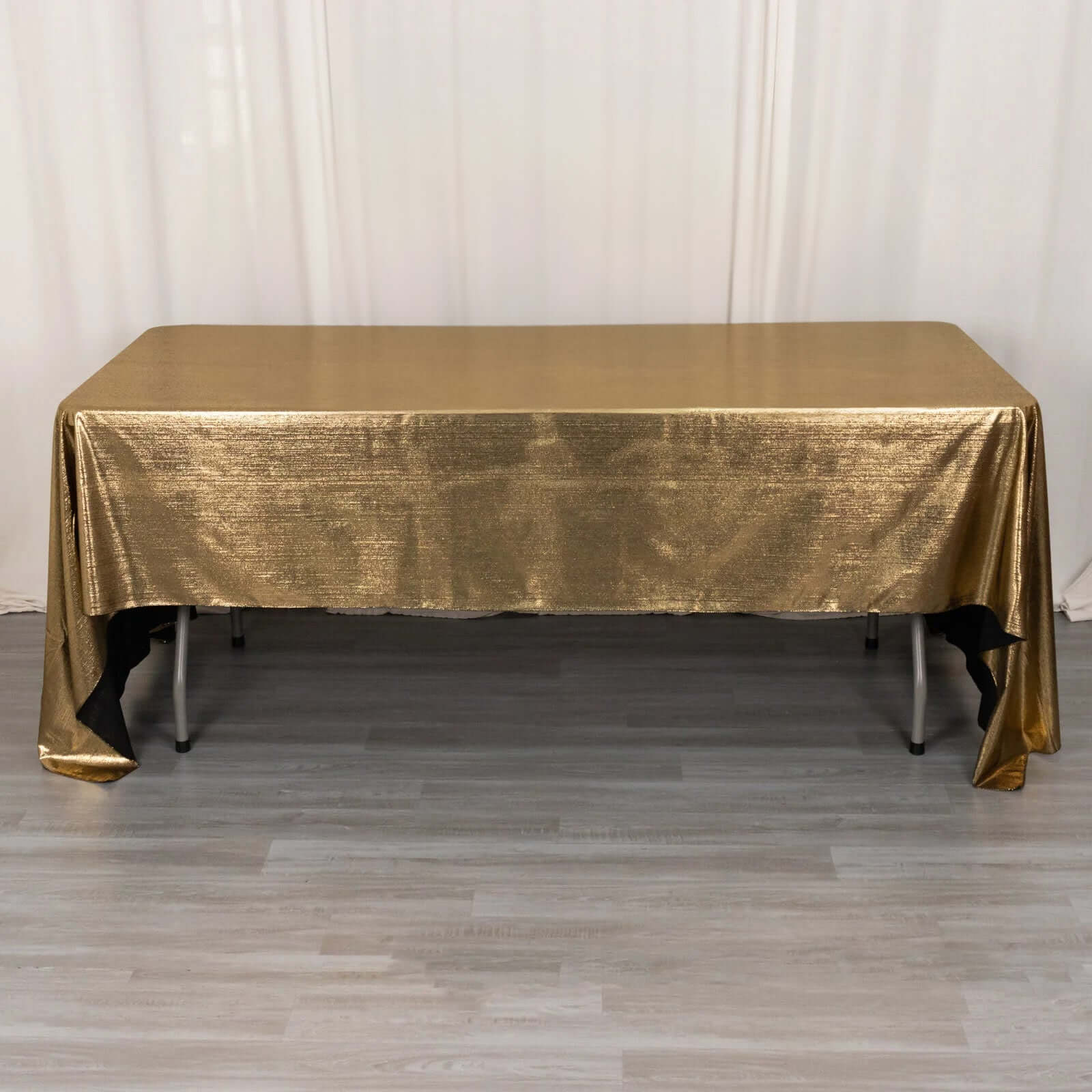 Sparkling Antique Gold Sequin Dots Polyester Rectangle Tablecloth - Wrinkle-Free & Reusable, Ideal for Events