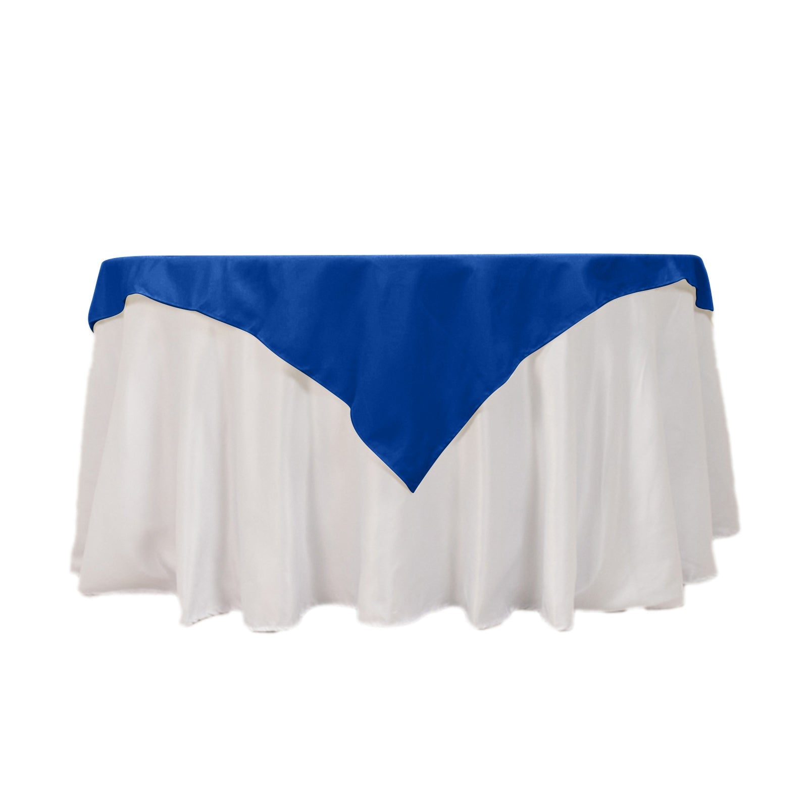 Royal Blue 54x54 Cotton Blend Square Table Overlay - Wrinkle-Resistant Table Topper for Events