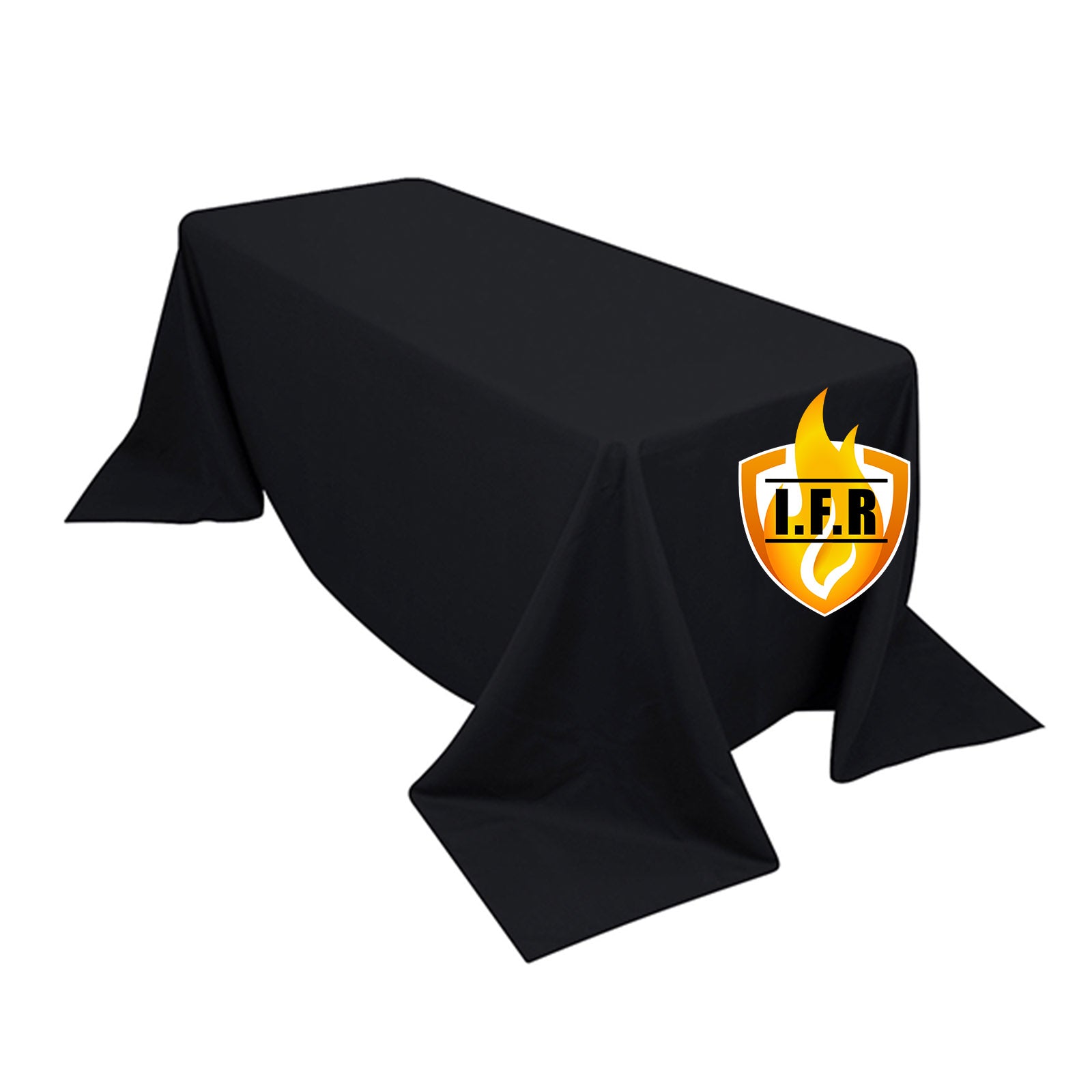 Black 90x132 Fire Retardant Premium Polyester Rectangular Tablecloth - High-Performance Seamless Cover