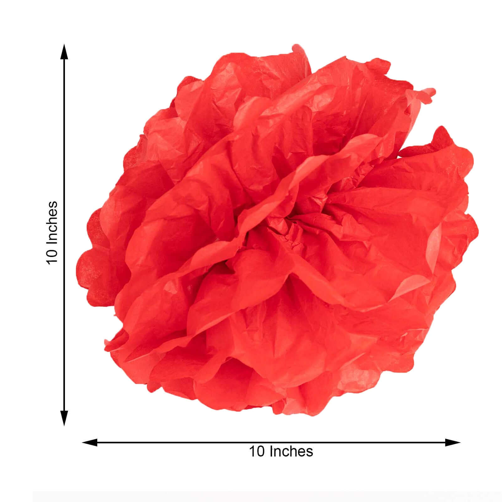 6-Pack 10-Inch Red Tissue Paper Pom Pom Flower Balls for Party Decor