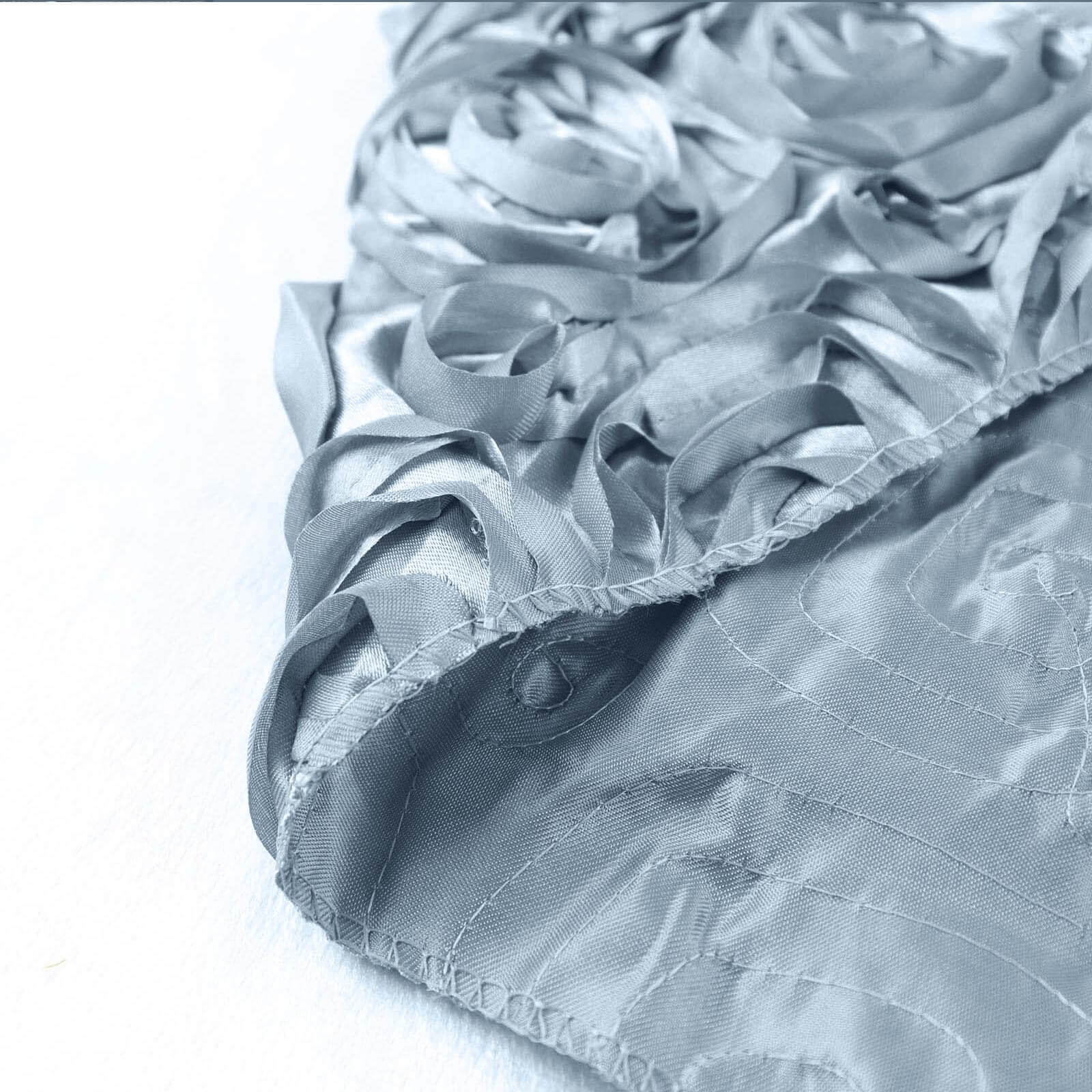 54-Inch Wide, 4-Yard Dusty Blue 3D Rosette Satin Fabric Bolt for DIY Crafts