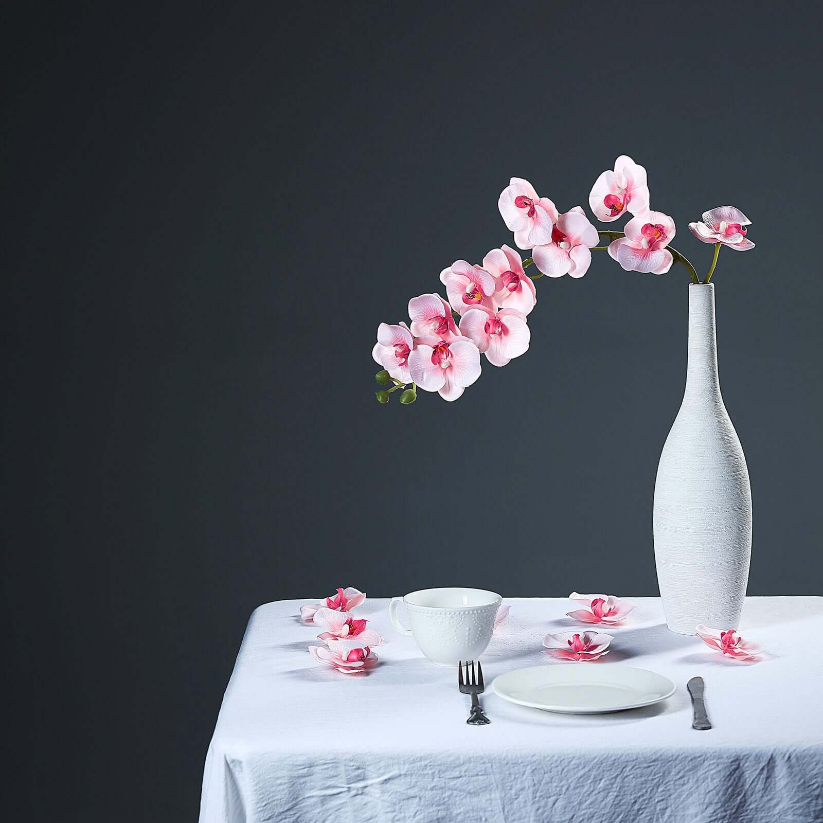 Hot Sale! 20 Pink Silk Artificial Orchid Flower Heads for DIY Floral Decorations