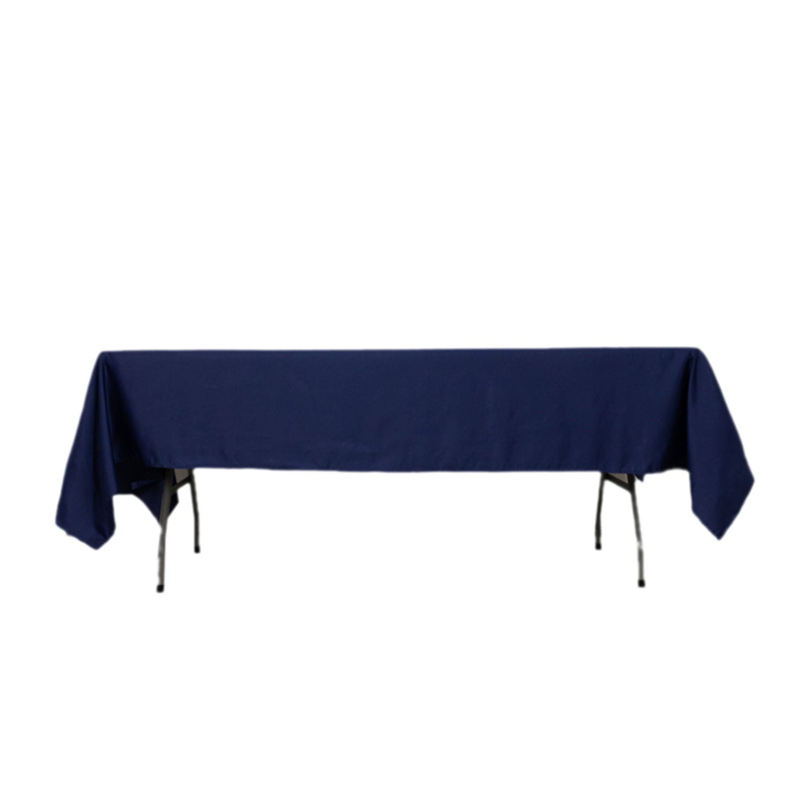 Navy Blue Lamour Satin Rectangle Tablecloth 60x102 - Durable & Soft