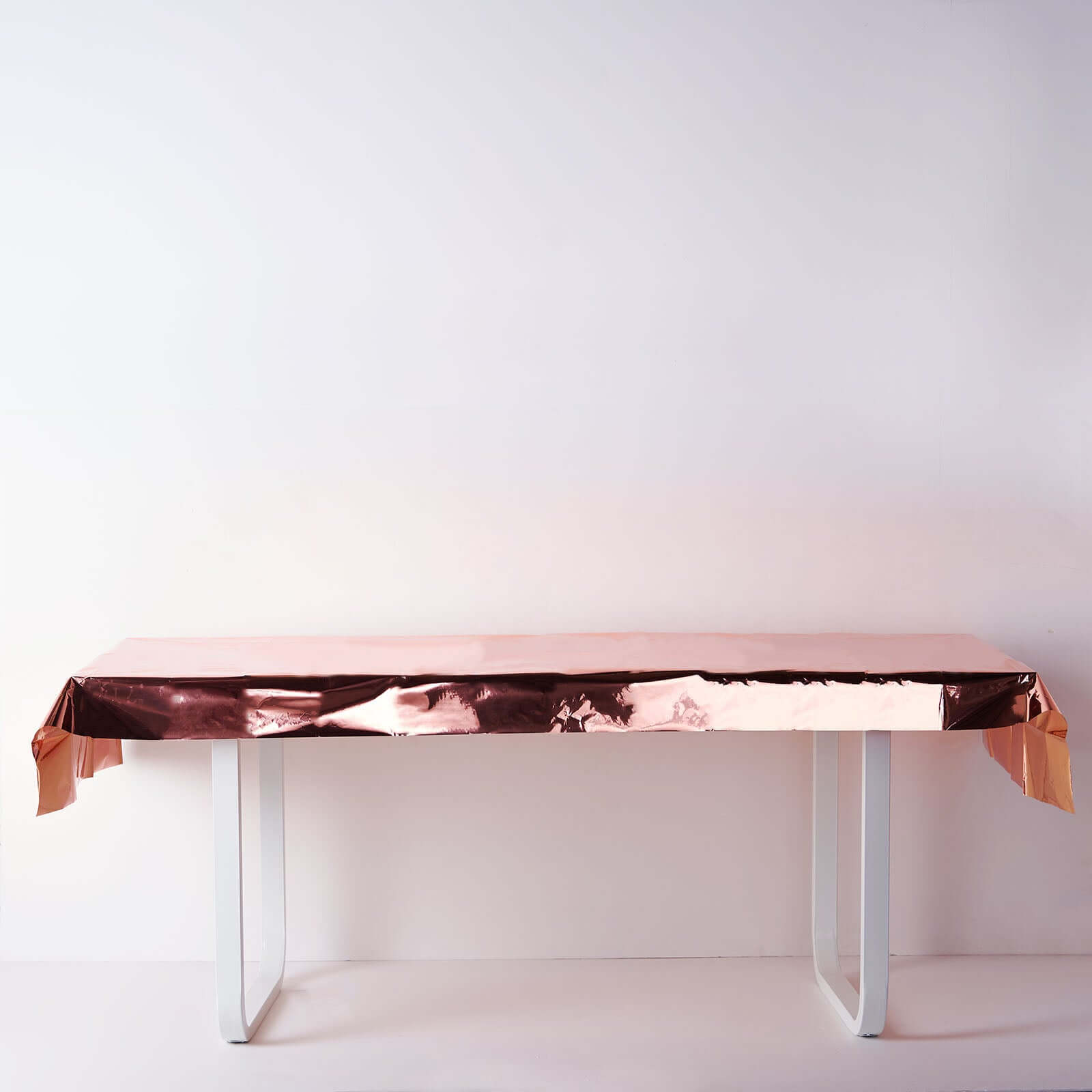 Rose Gold Disposable Metallic Foil Rectangle Tablecloth 40x90 - Ideal for Party Decor