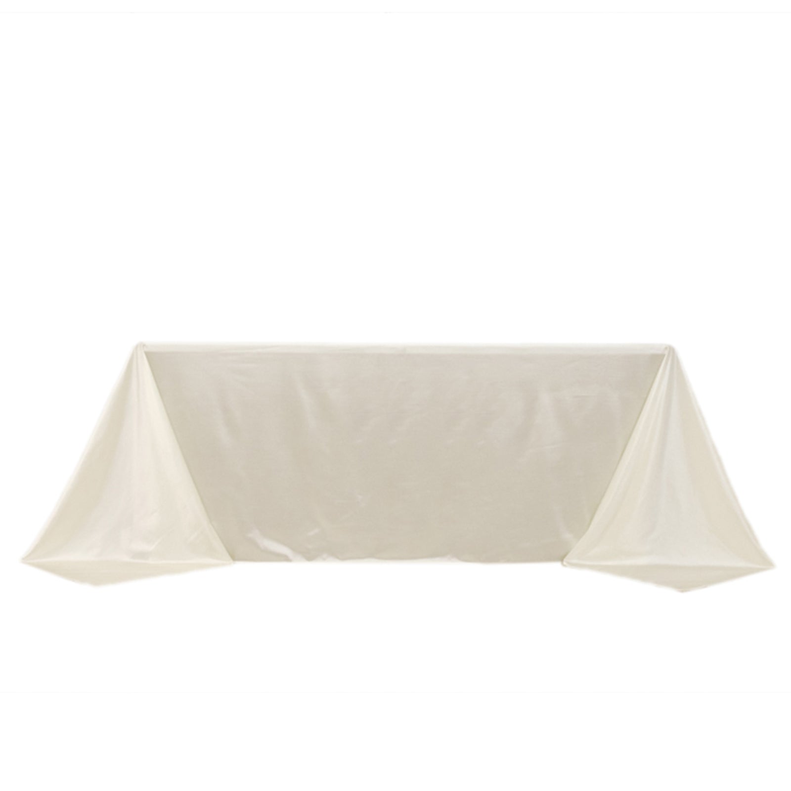 Shimmering Pearl White Premium Scuba Seamless Tablecloth - 90x132, Wrinkle & Stain Resistant