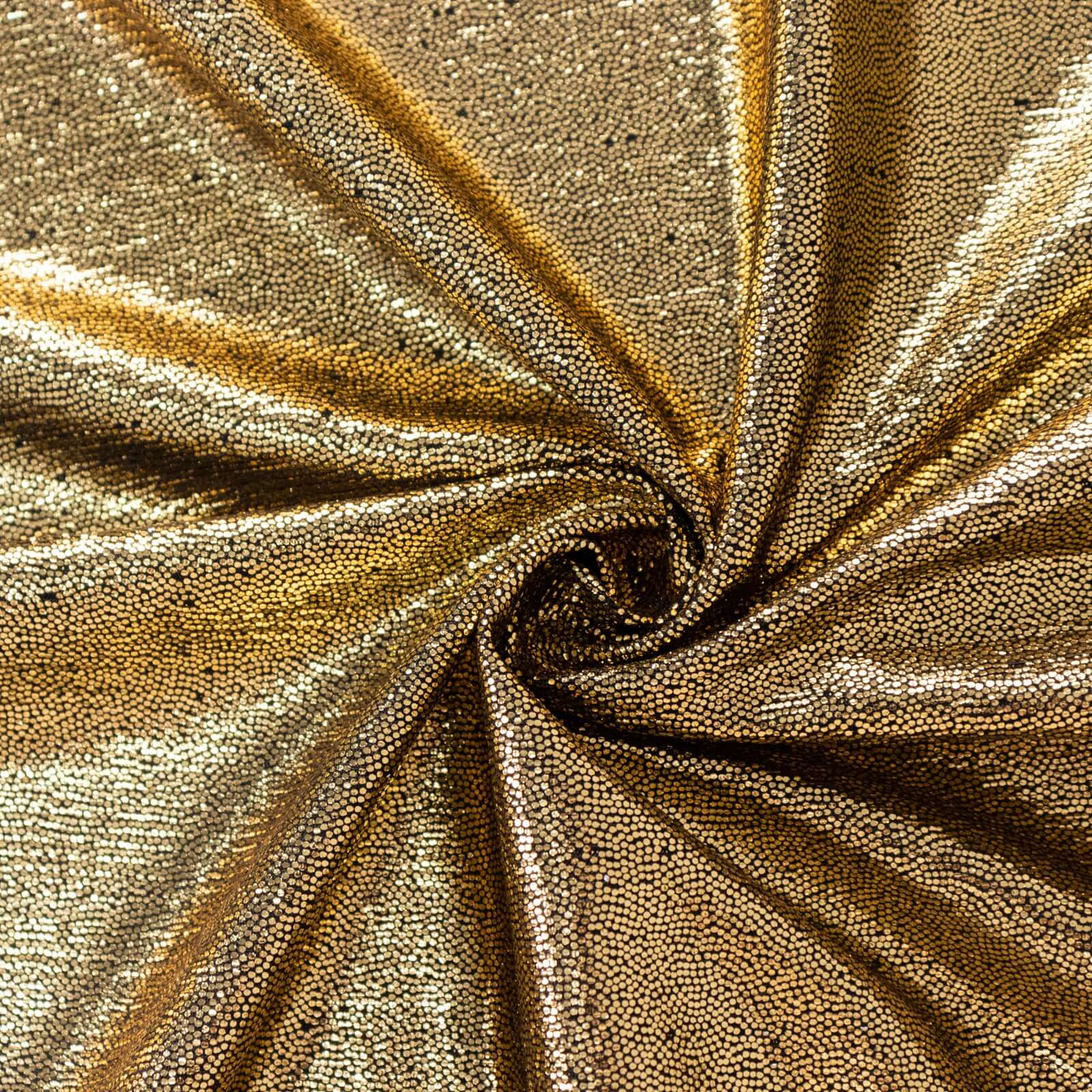Sparkling Antique Gold Sequin Dots Polyester Rectangle Tablecloth - Wrinkle-Free & Reusable, Ideal for Events