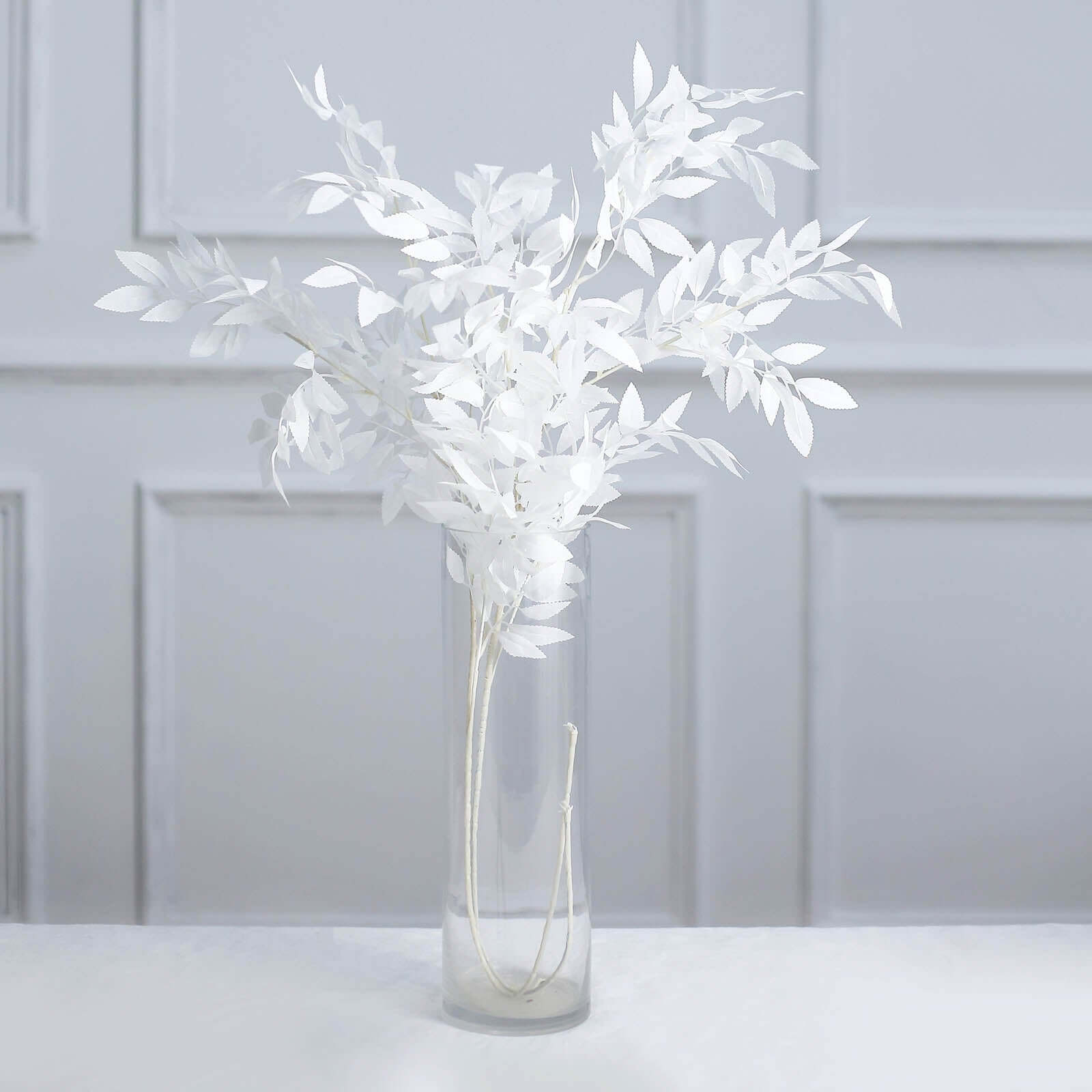 Get 2 White Artificial Silk Beech Leaf Branches - 42