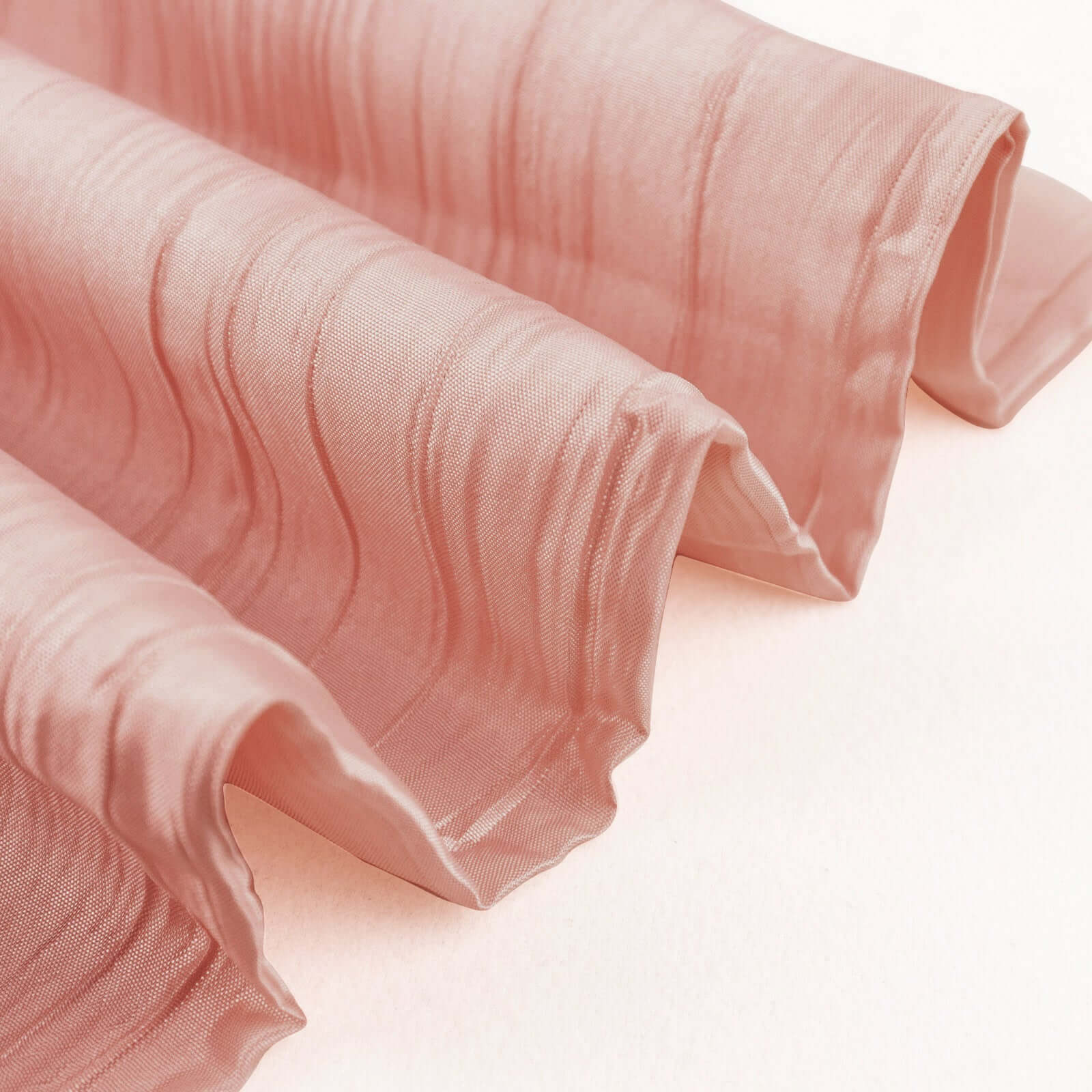 10 Yards of 54-Inch Wide Dusty Rose Accordion Crinkle Taffeta Fabric Bolt