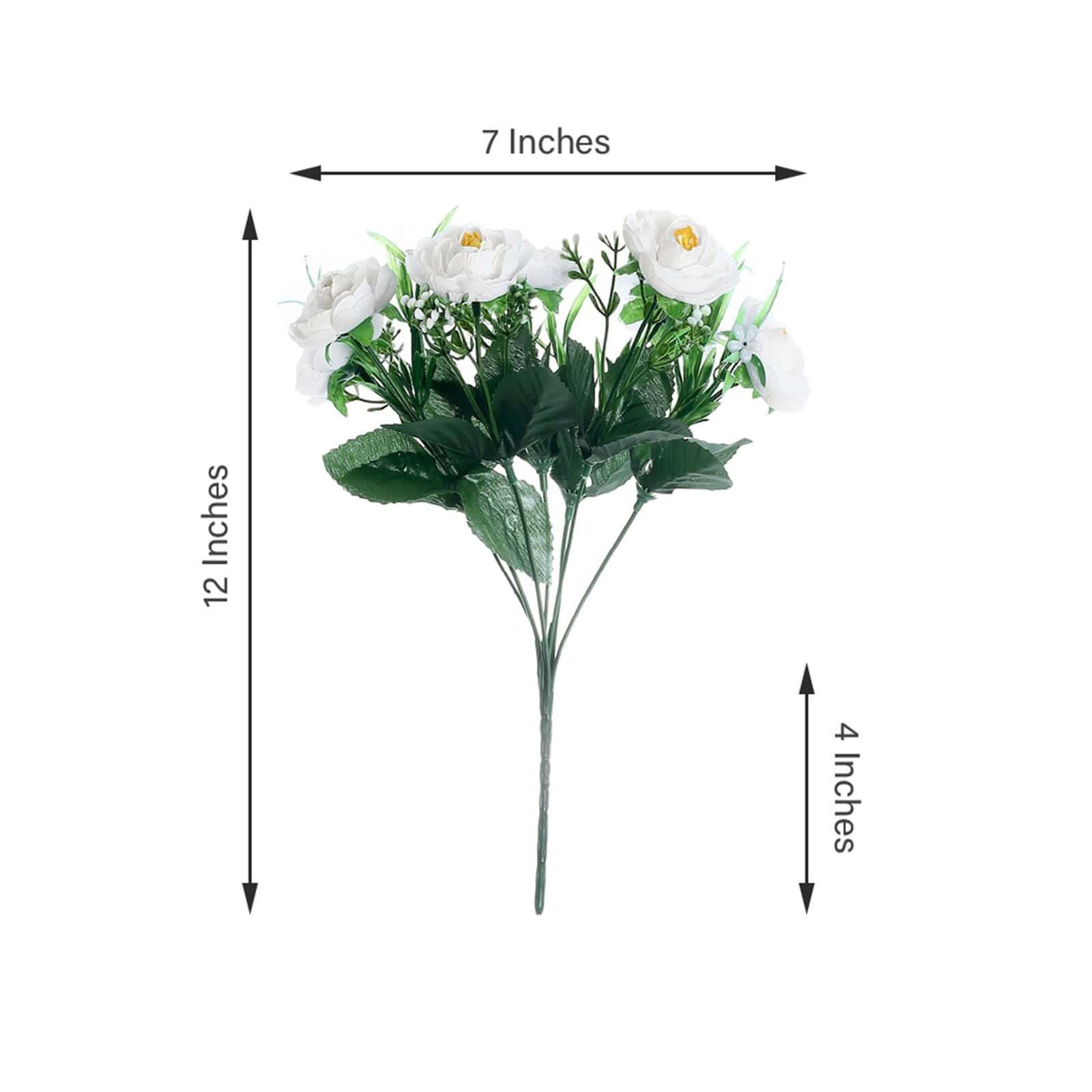 Amazing Deal! 4-Bush White Artificial Silk Peony Flower Bouquet for Stunning Decor