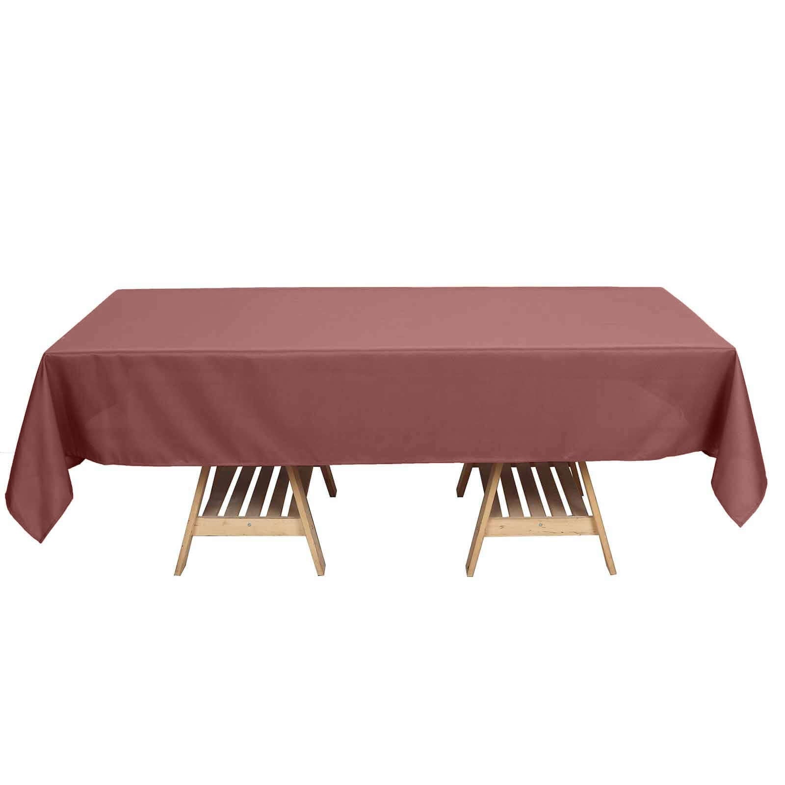 Stylish & Durable 60x102 Polyester Cinnamon Rose Rectangle Tablecloth