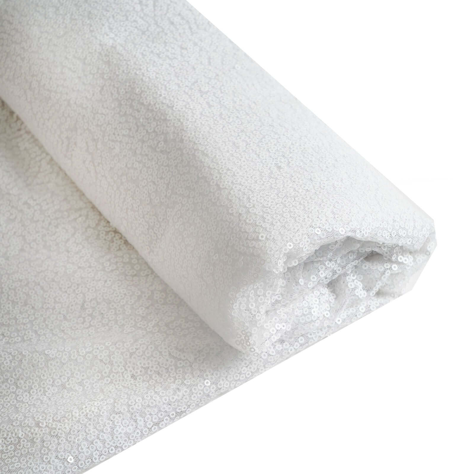 Hot! 54'x4 Yards White Sparkly Sequin Fabric Roll for DIY Crafts