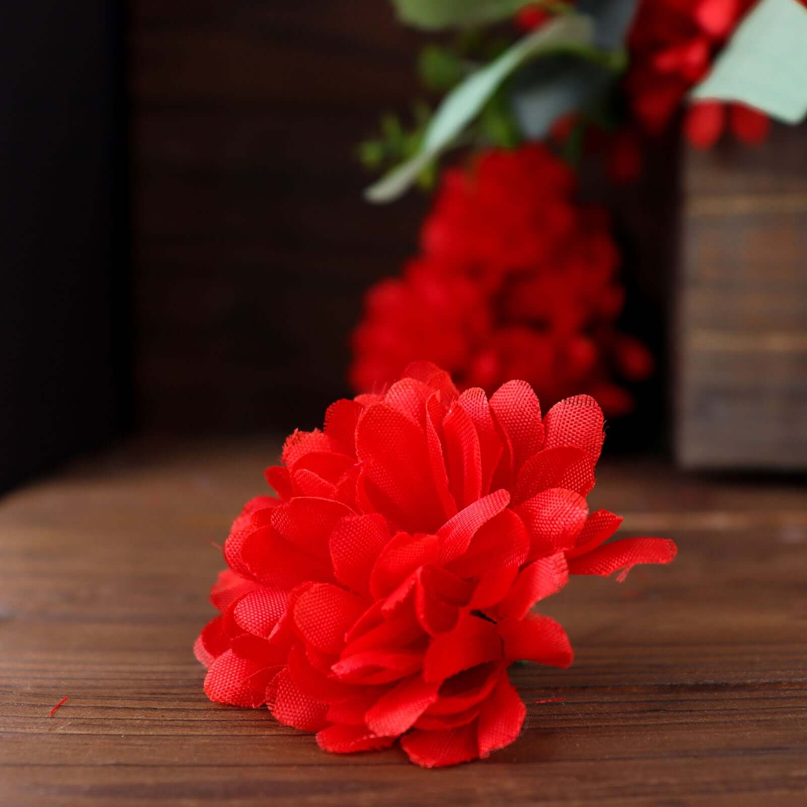 Hot Sale! 12 Bushes of Red Artificial Silk Chrysanthemum Flower Bouquets for Decor