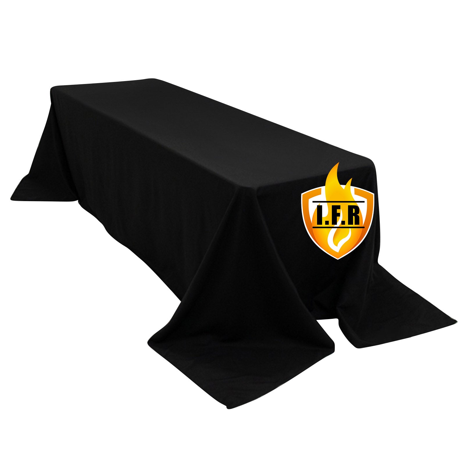 Black High-Performance Seamless Fire-Retardant Premium Polyester 90x156 Rectangular Tablecloth