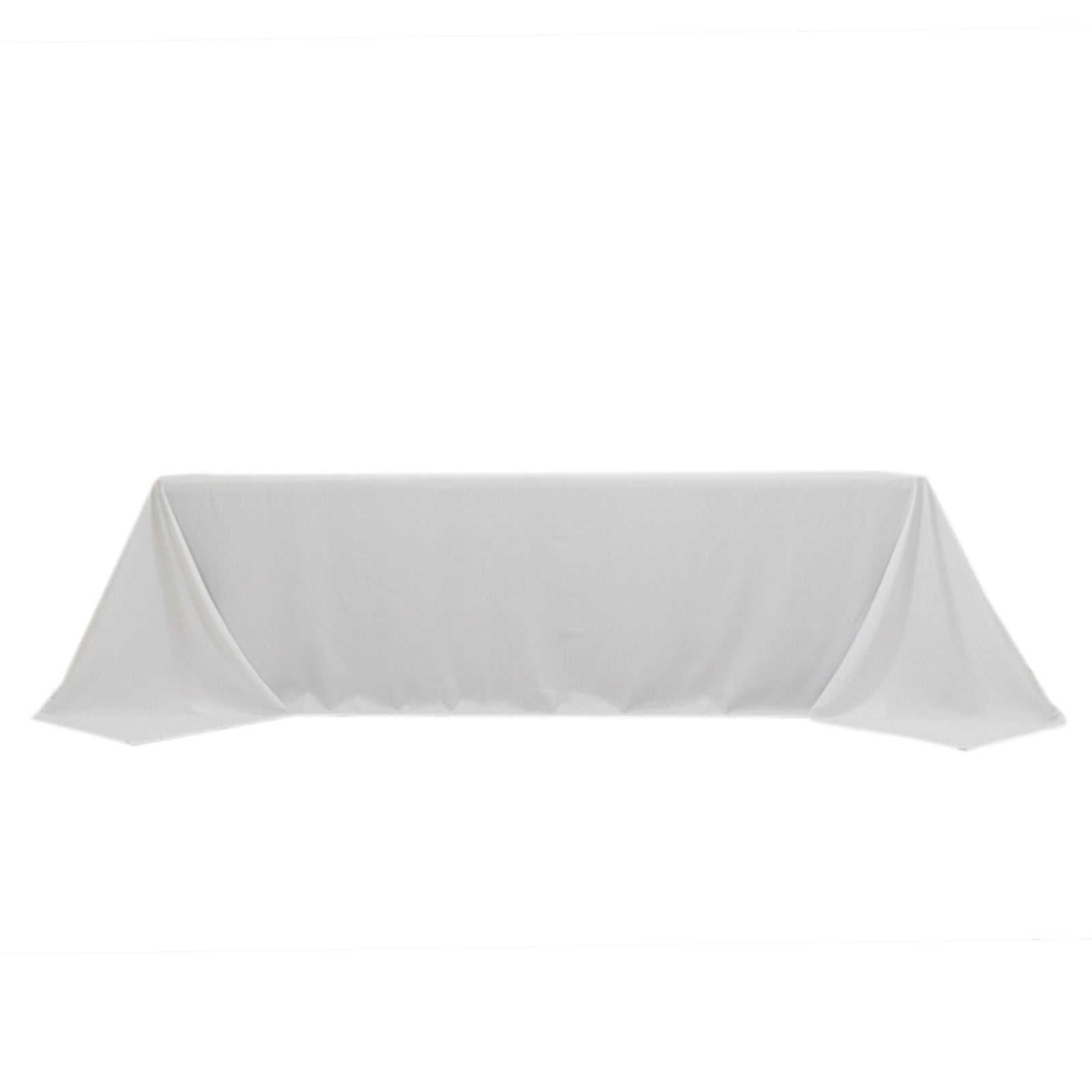 Hot! White Fire Retardant Premium Polyester 90x156 Rectangular Tablecloth for Large Gatherings