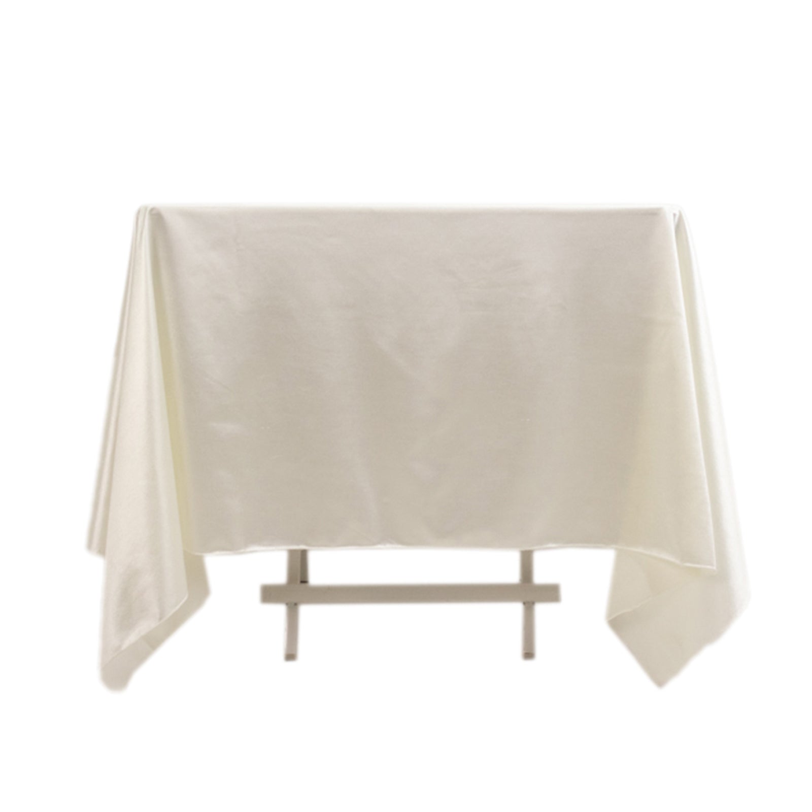 Wrinkle-Free & Stain-Resistant Premium Scuba 70x70 Shimmer Pearl White Tablecloth for Weddings and Parties