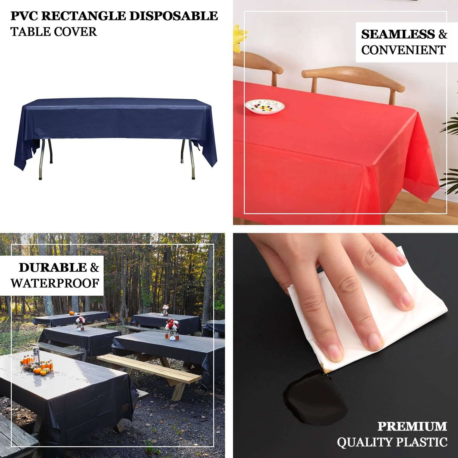 5-Pack Yellow Rectangle PVC Disposable Plastic Table Covers - Ideal for Gatherings