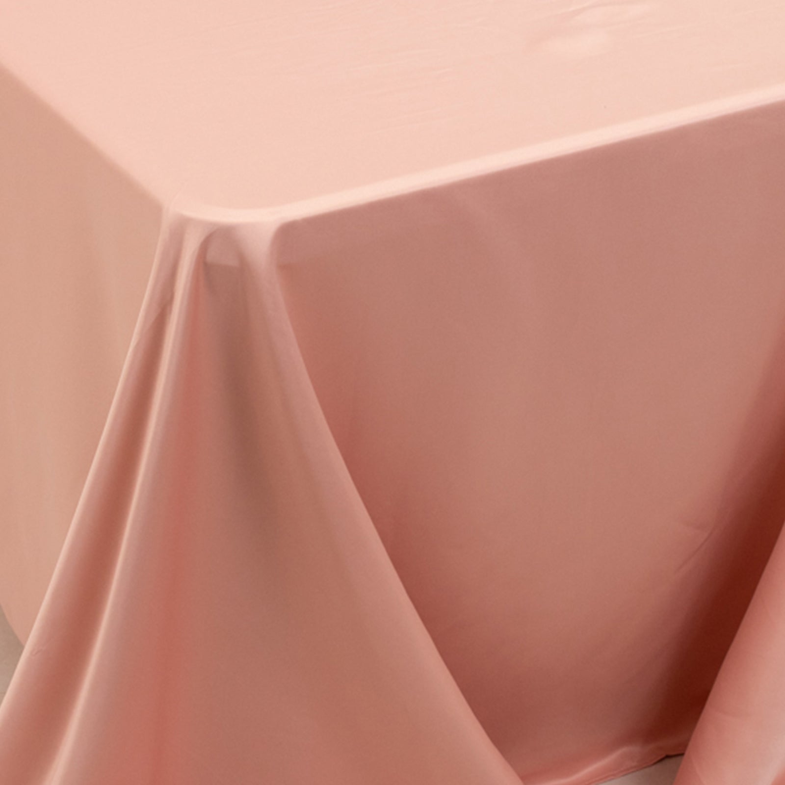 Luxurious Dusty Rose Lamour Satin 90x156 Rectangle Seamless Tablecloth