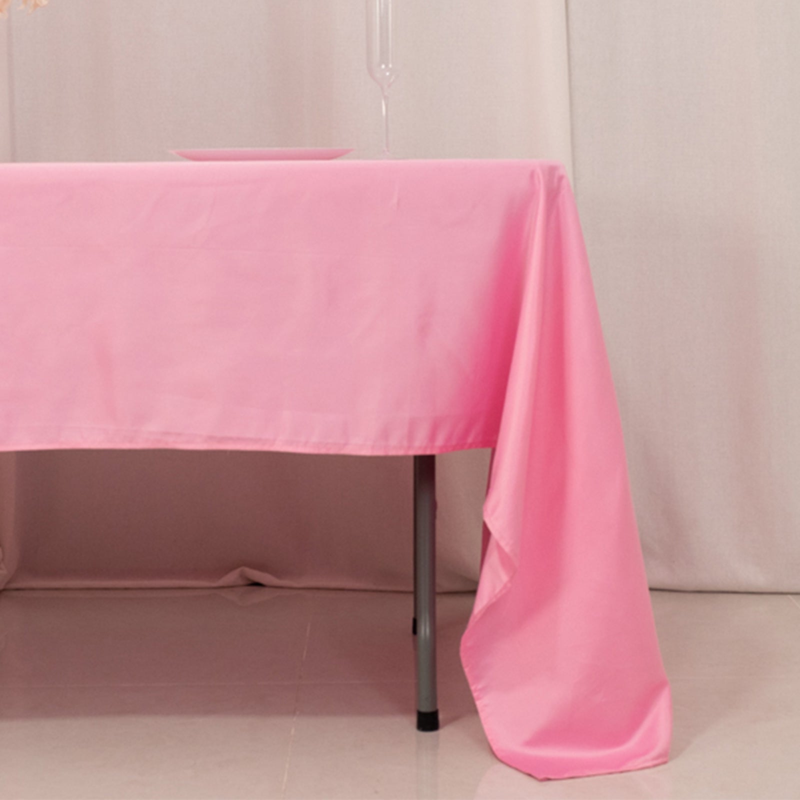 Pink Lamour Satin Rectangle Tablecloth - 60x126 Inches, Soft & Silk-Like, Ideal for Events
