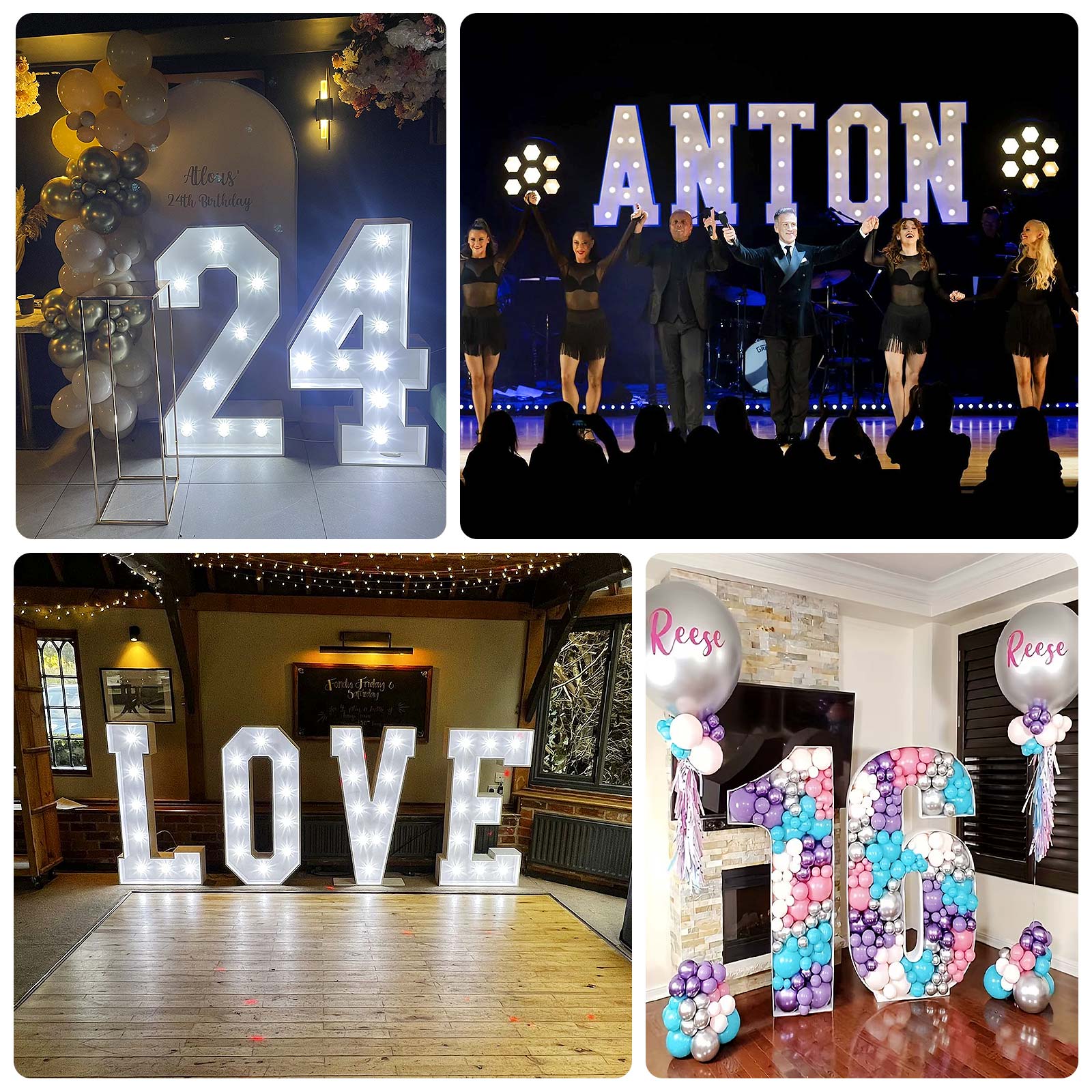 Hot Sale! 4ft White Giant LED Marquee Light Up Letter Q with 10 Warm White Battery - Operated LEDs