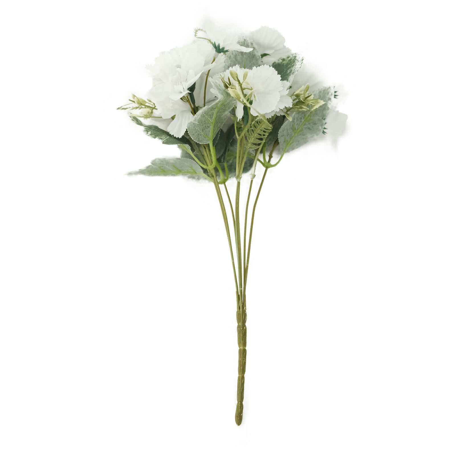 3-Pack 14-Inch White Artificial Silk Carnation Faux Flower Bouquets