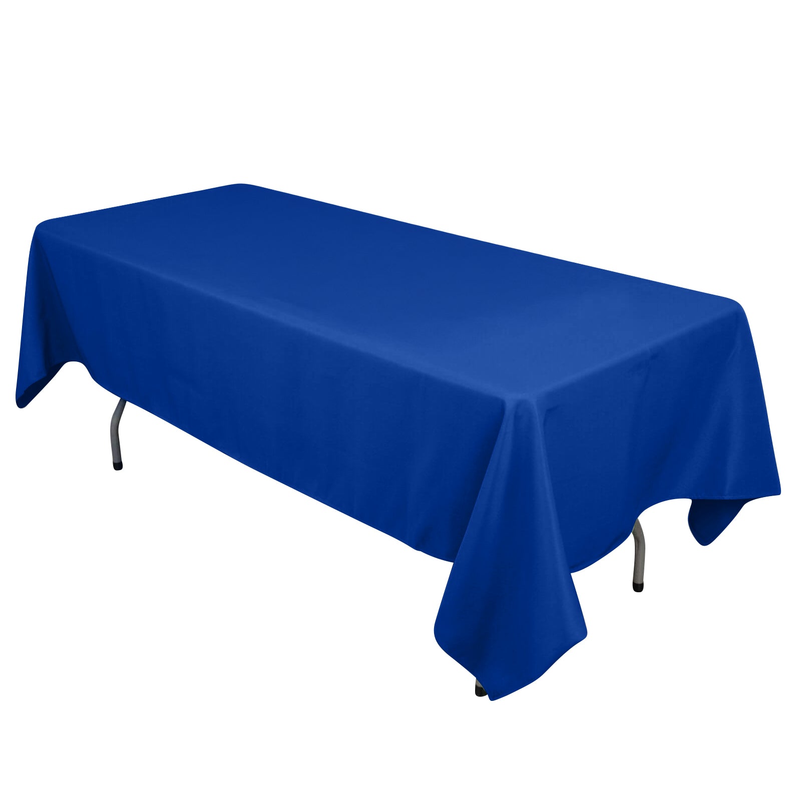 Wrinkle-Resistant Royal Blue Cotton Blend 60x102 Rectangle Tablecloth - Ideal for Events!