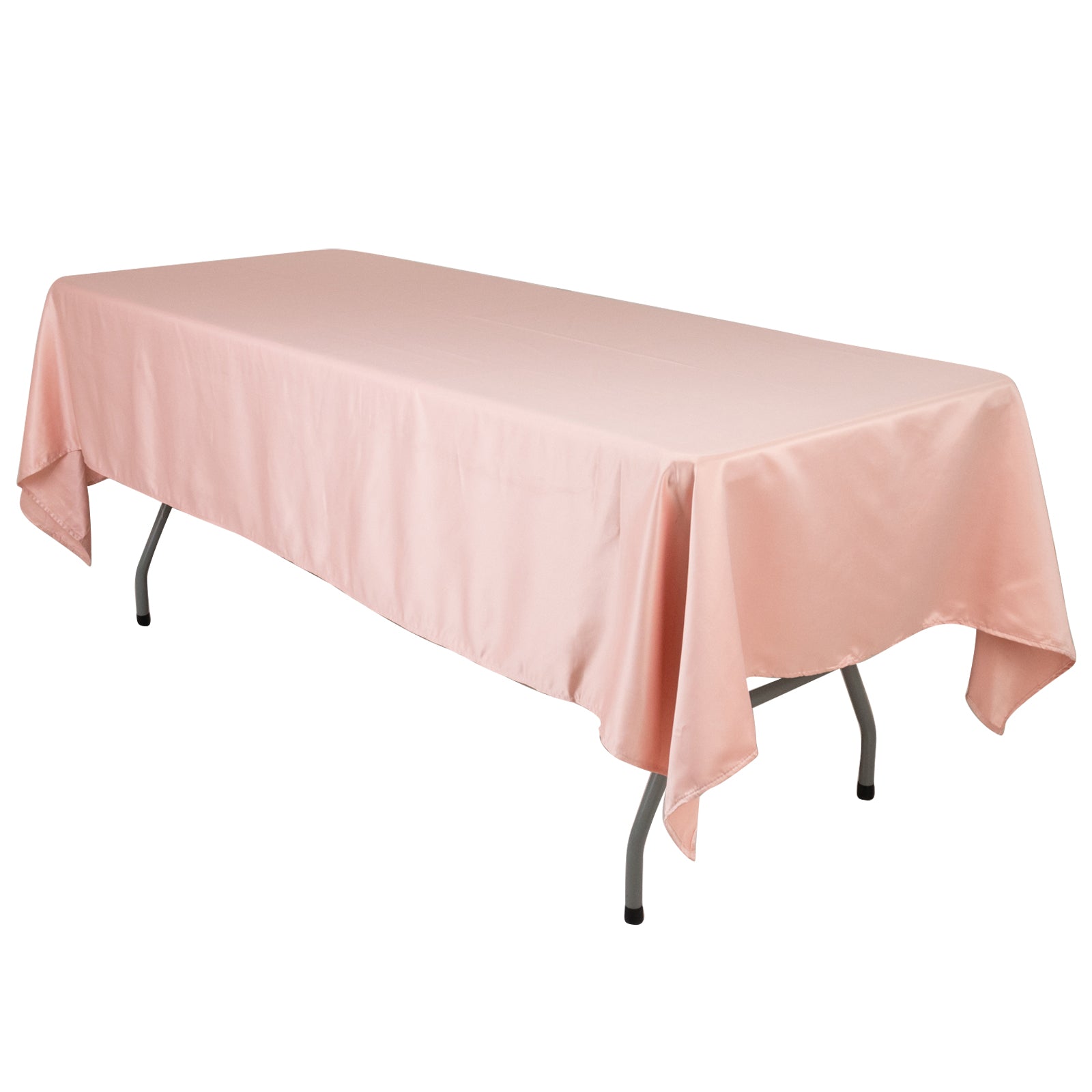 Hot Sale! Durable & Silky Lamour Satin Rectangle Tablecloth in Dusty Rose, 60x102
