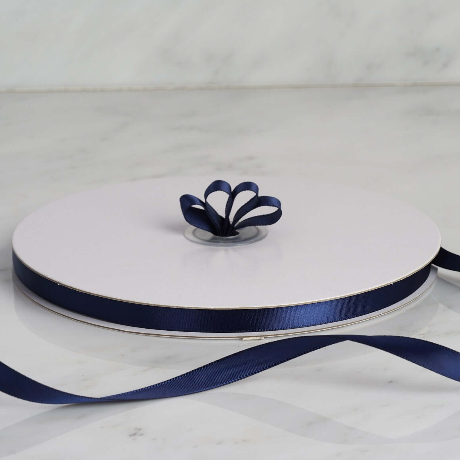 Great Deal! 100 Yards Navy Blue 3/8-Inch Single-Face Decorative Satin Ribbon Roll