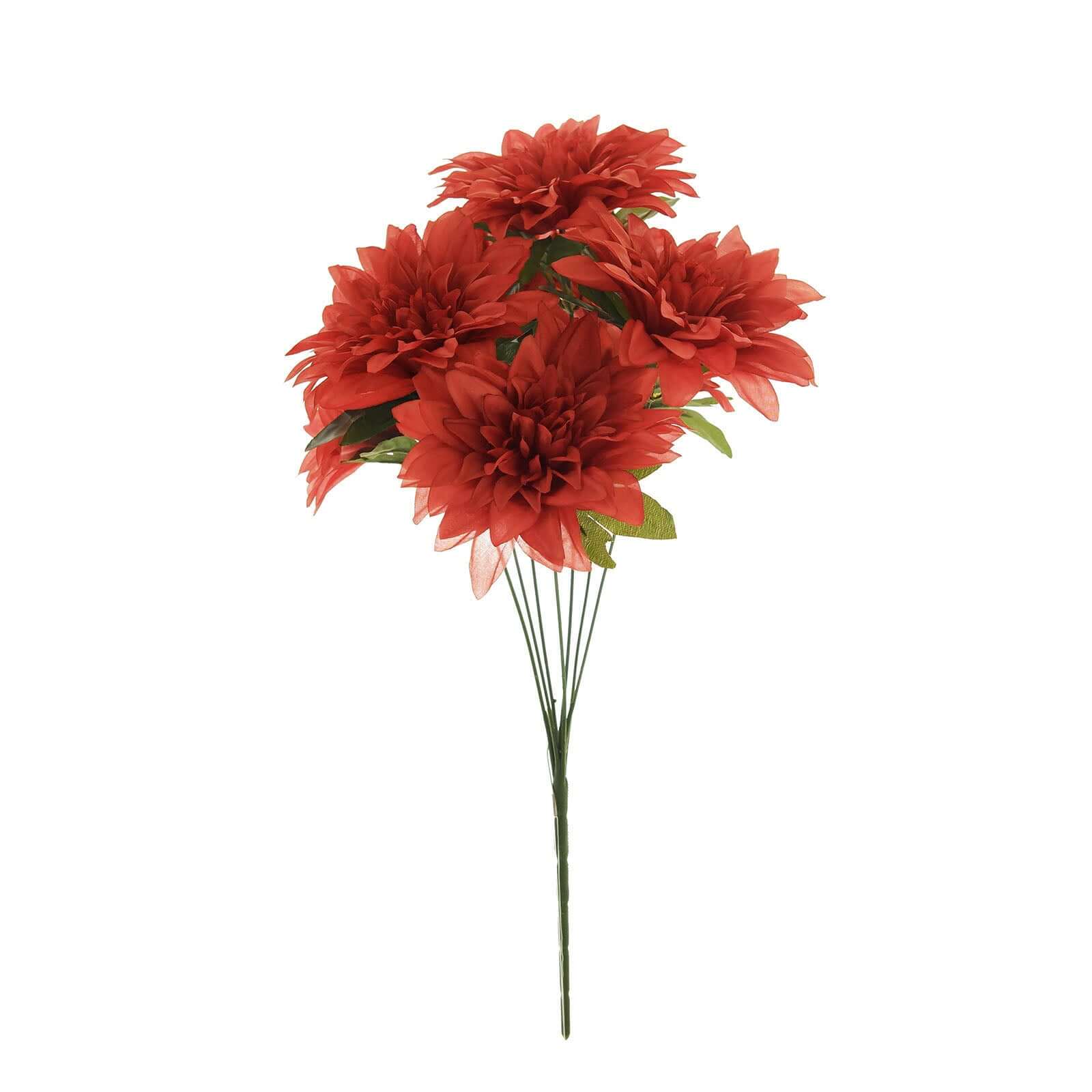Special Offer! 2 Bouquets of 20 Terracotta Artificial Silk Dahlia Flower Spray Bushes for Decor
