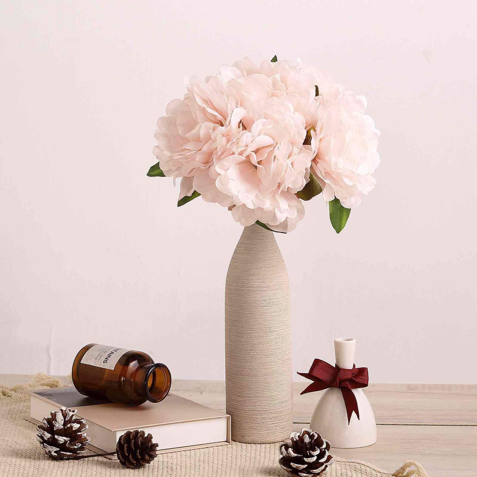 Hot Sale! 11-piece Blush Artificial Silk Peony Flower Bouquet for Various Occasions
