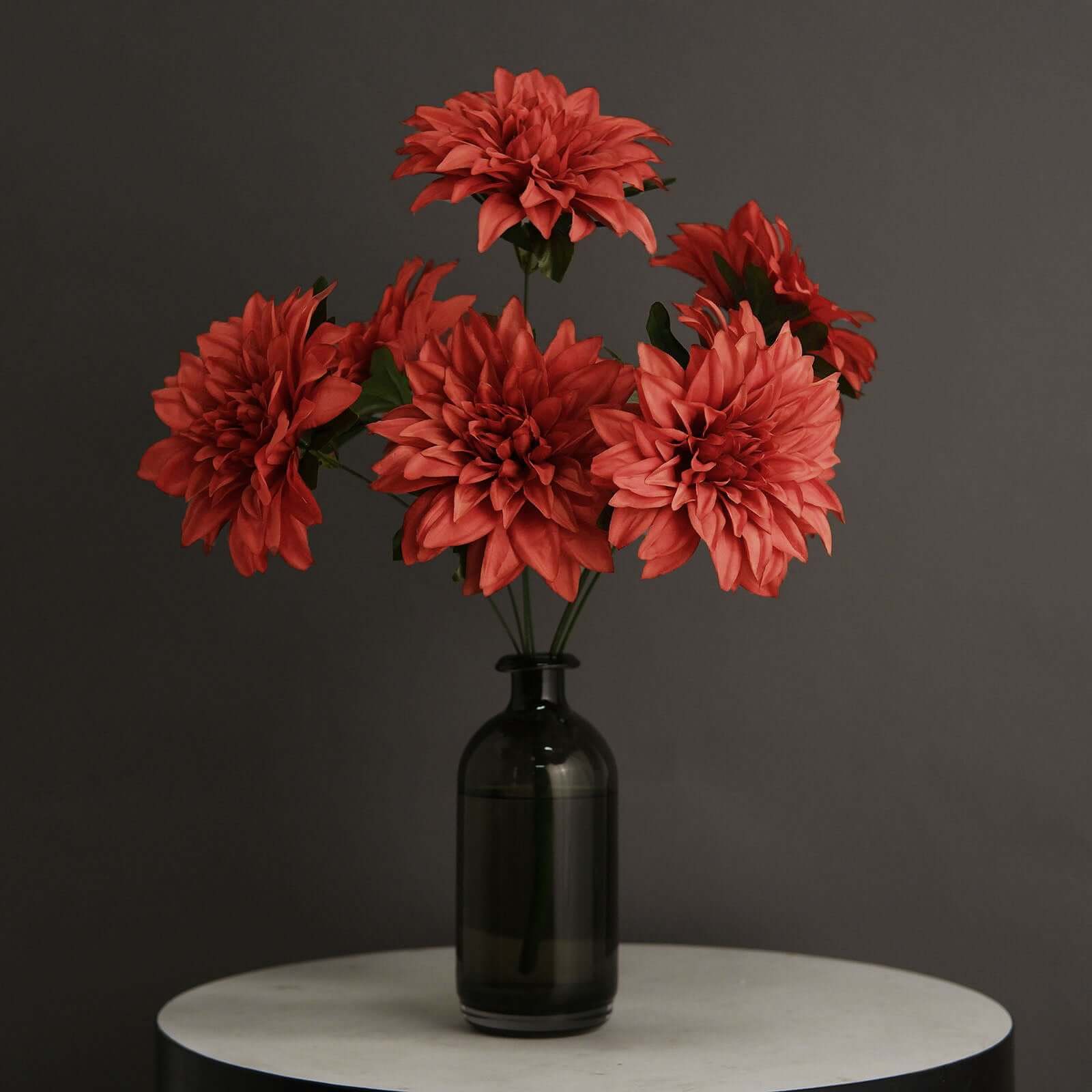 Special Offer! 2 Bouquets of 20 Terracotta Artificial Silk Dahlia Flower Spray Bushes for Decor